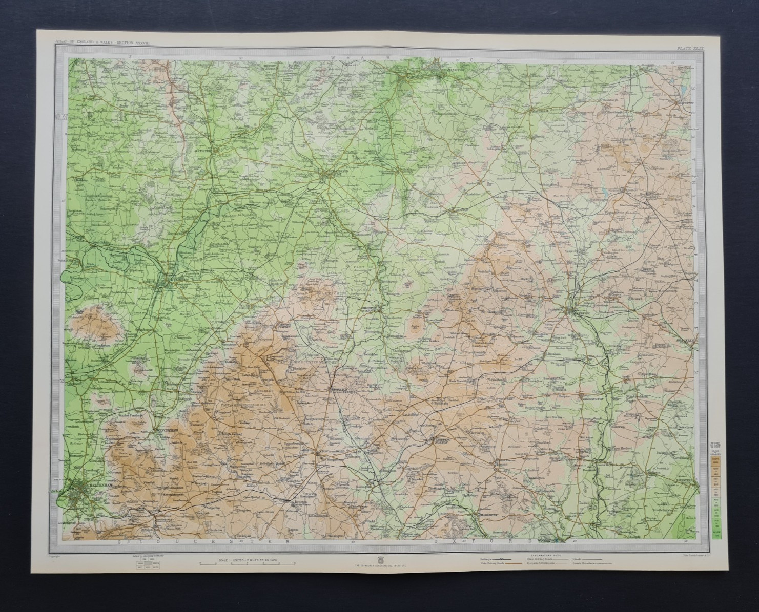 Antique 1903 Map – Stratford-upon-Avon – Cotswolds – Chipping Norton Bartholomew