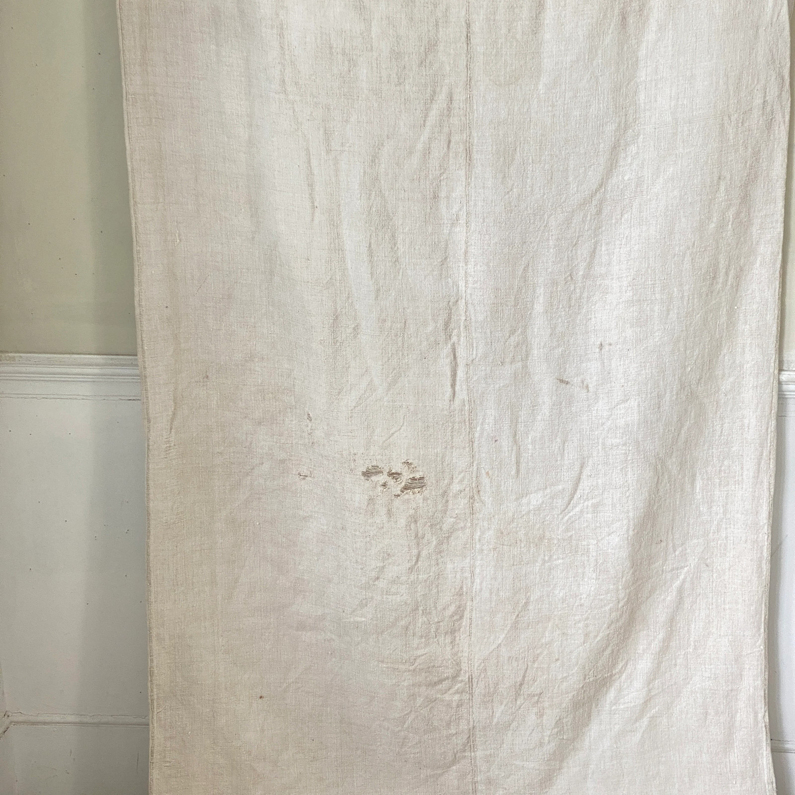 Homespun organic hemp textile bedding piece HEAVY upholstery fabric material