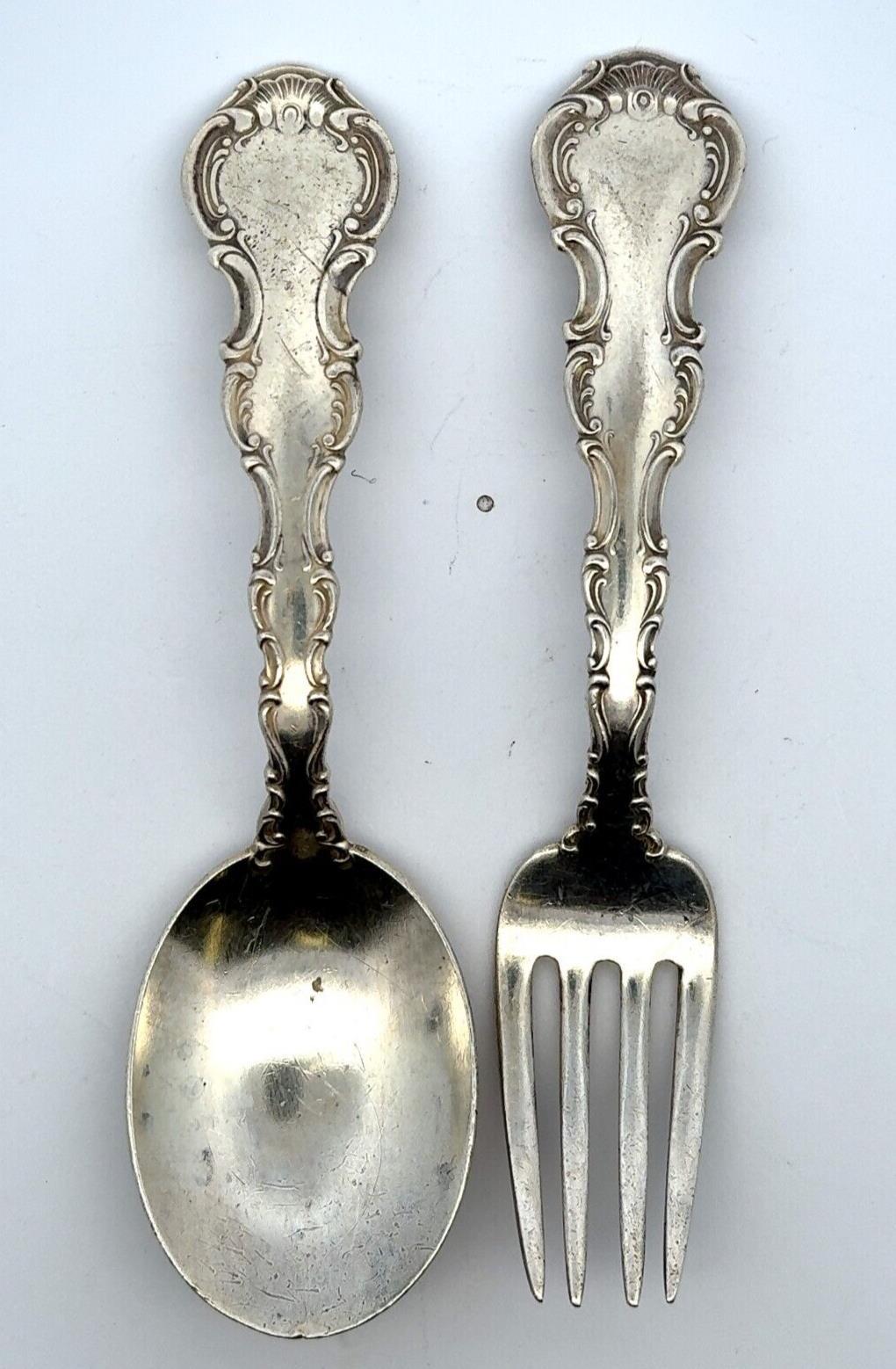 Gorham Sterling Silver Baby Spoon & Fork Set 4 1/4 Inches – 46.5g
