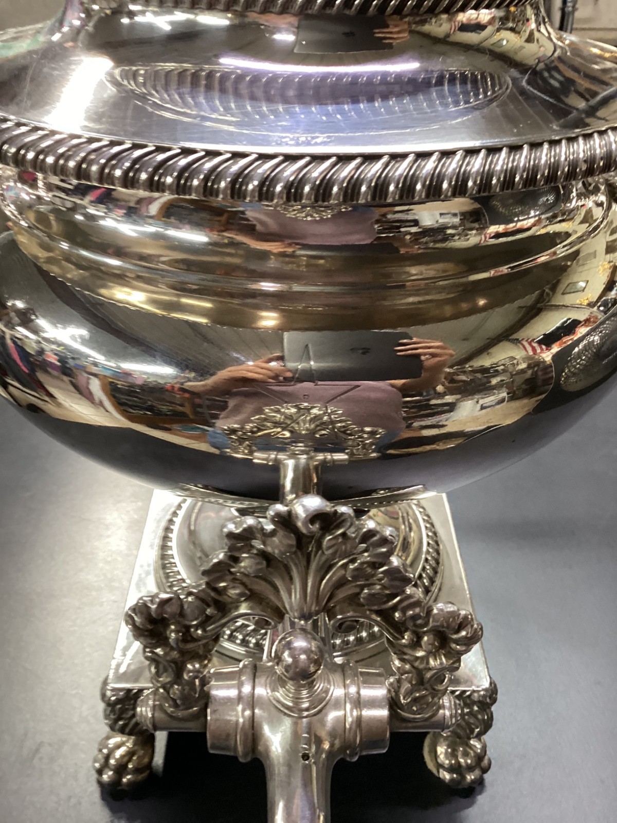 Silver Plate Tea Urn Antique Regency Old Sheffield
