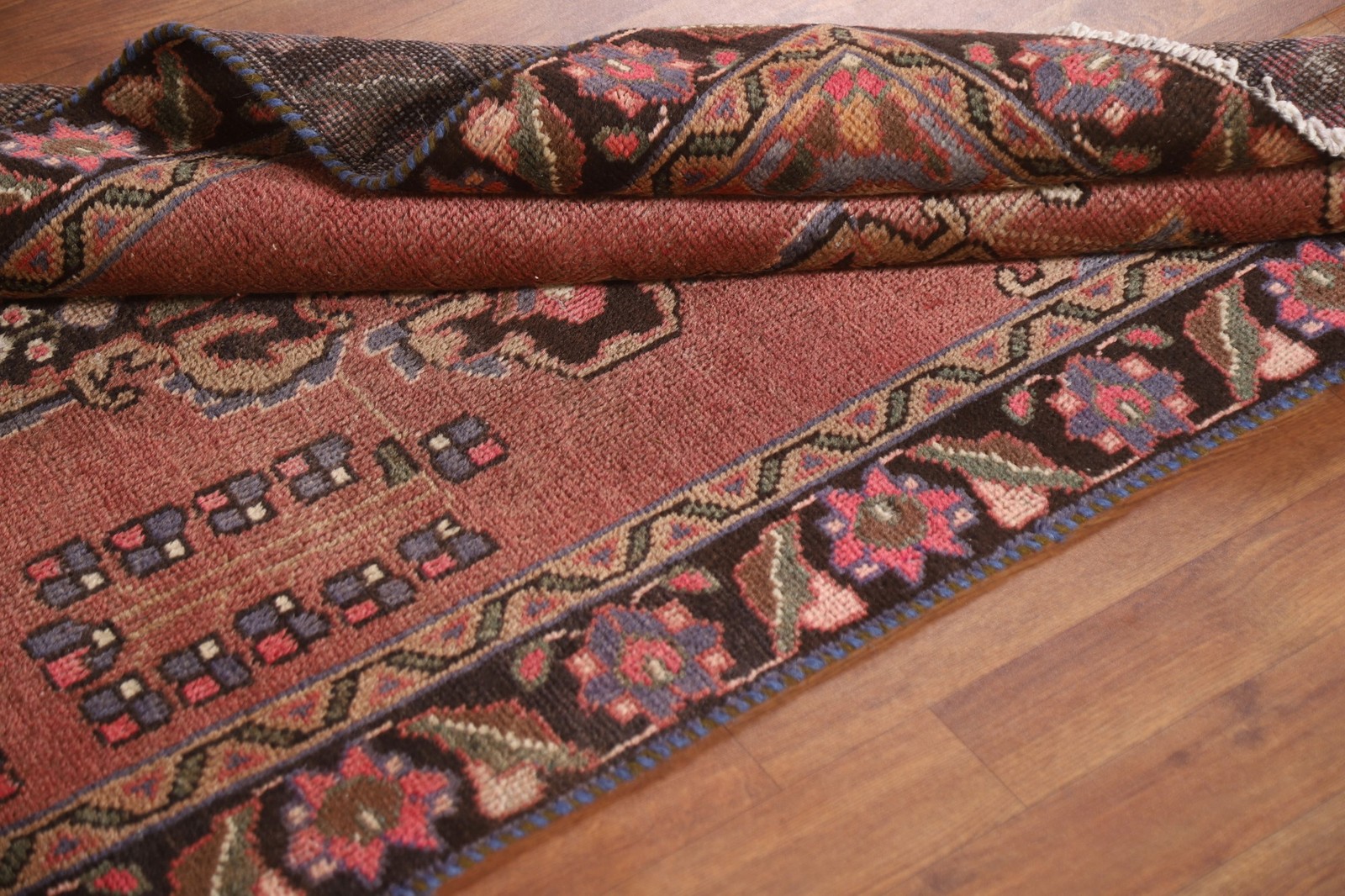 Geometric 13 ft Runner Rug 3×13 Wool Handmade Traditional Hallway Carpet