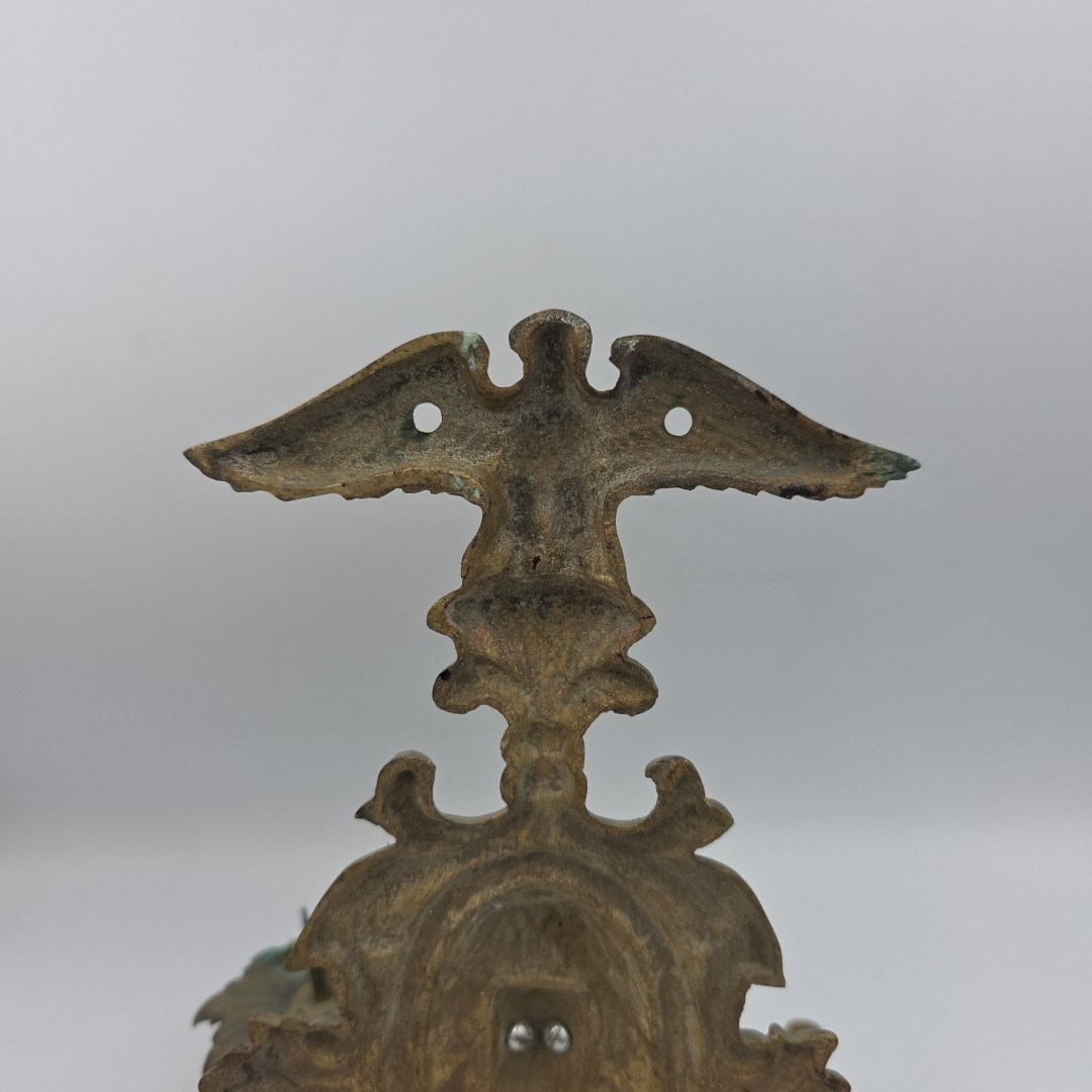Vintage Brass American Eagle Wall Sconce, Double Candlestick Holder,