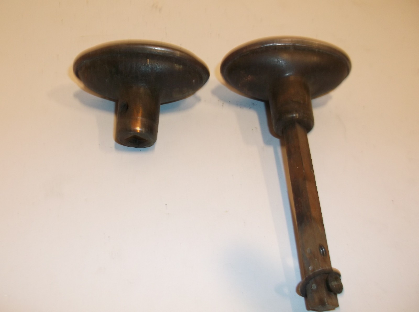 Antique Brass or Bronze Door knobs 1 Mortise lock 2-Oval Bead 1-Round – Lot of 3
