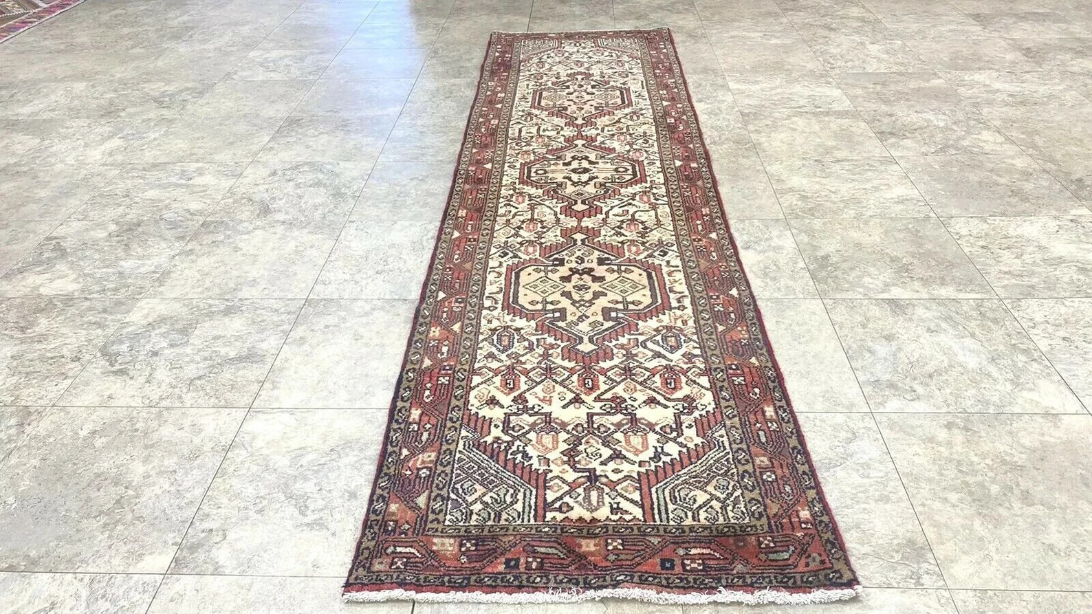 Rare Vintage 1930-1940’s Wool Pile Vgy Dyes High-Karabahk Runner 2’6”x9’9”