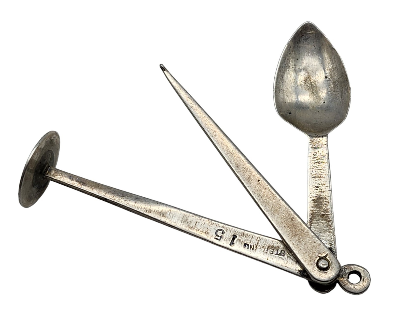 ANTIQUE Sterling Silver Smoking Pipe 3 Piece Tamper / Pick / Spoon
