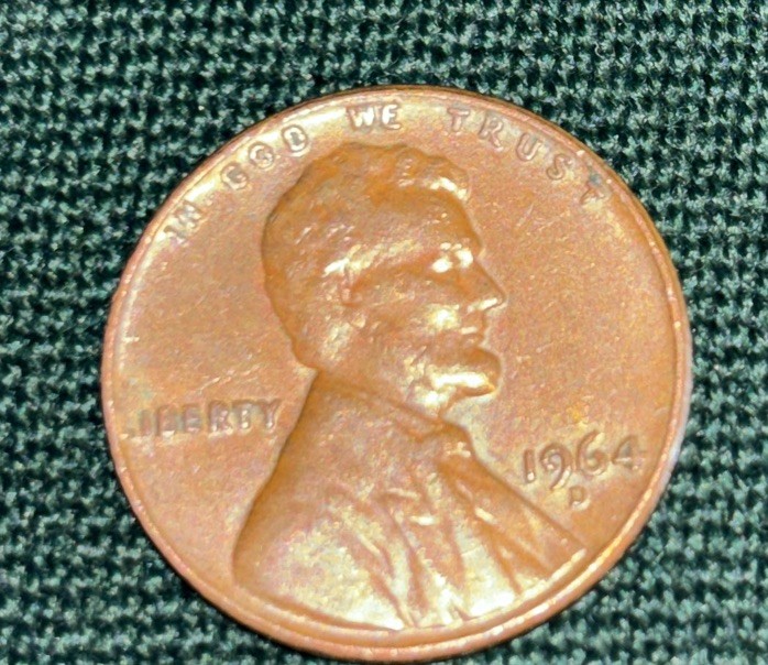 1964 D Lincoln penny “L” Liberty on rim error.
