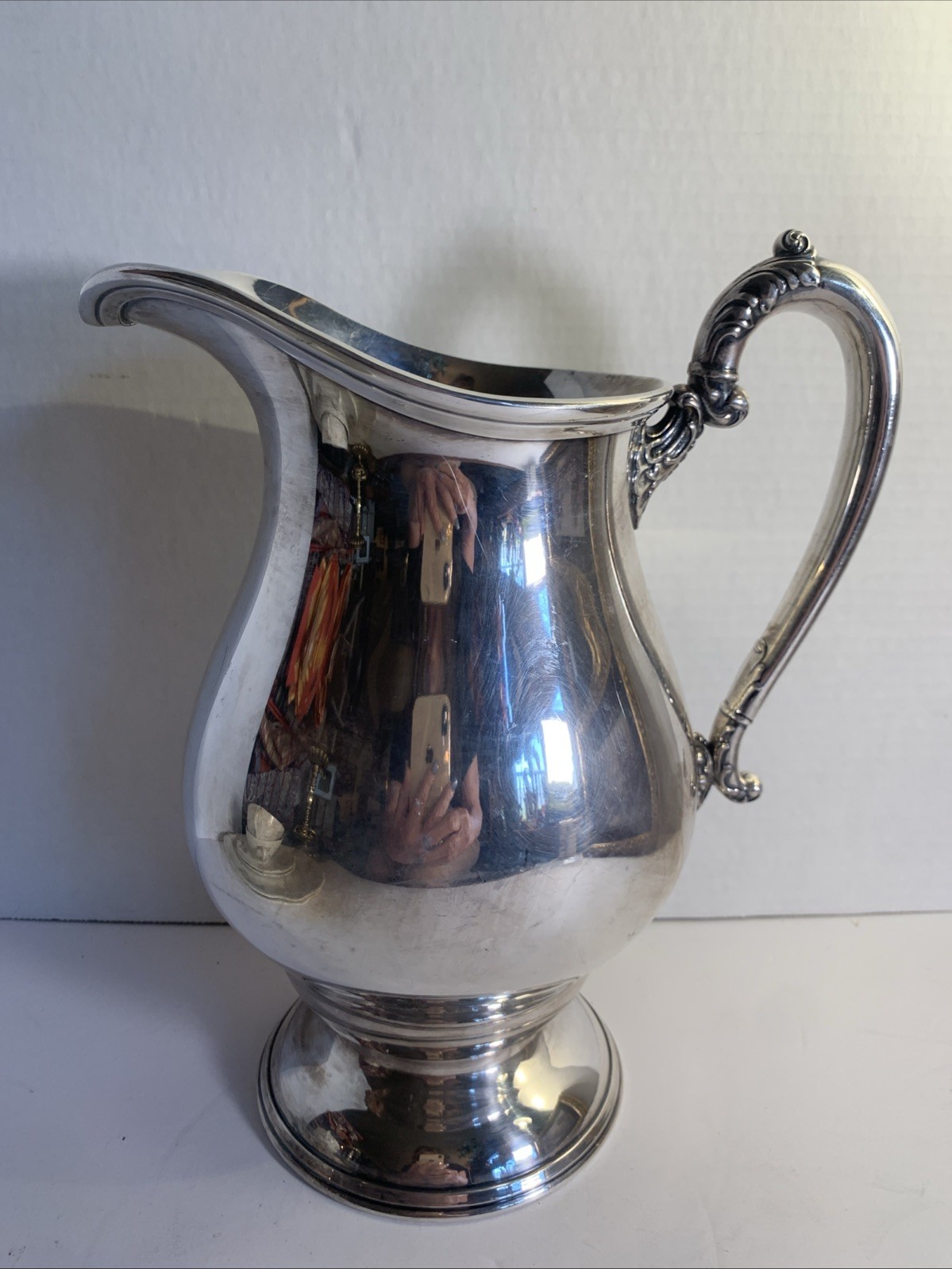 Antique Silver Plate 4 1/2 Pint Lg Water Pitcher 1904 Homan Mfg Cincinnati 11”