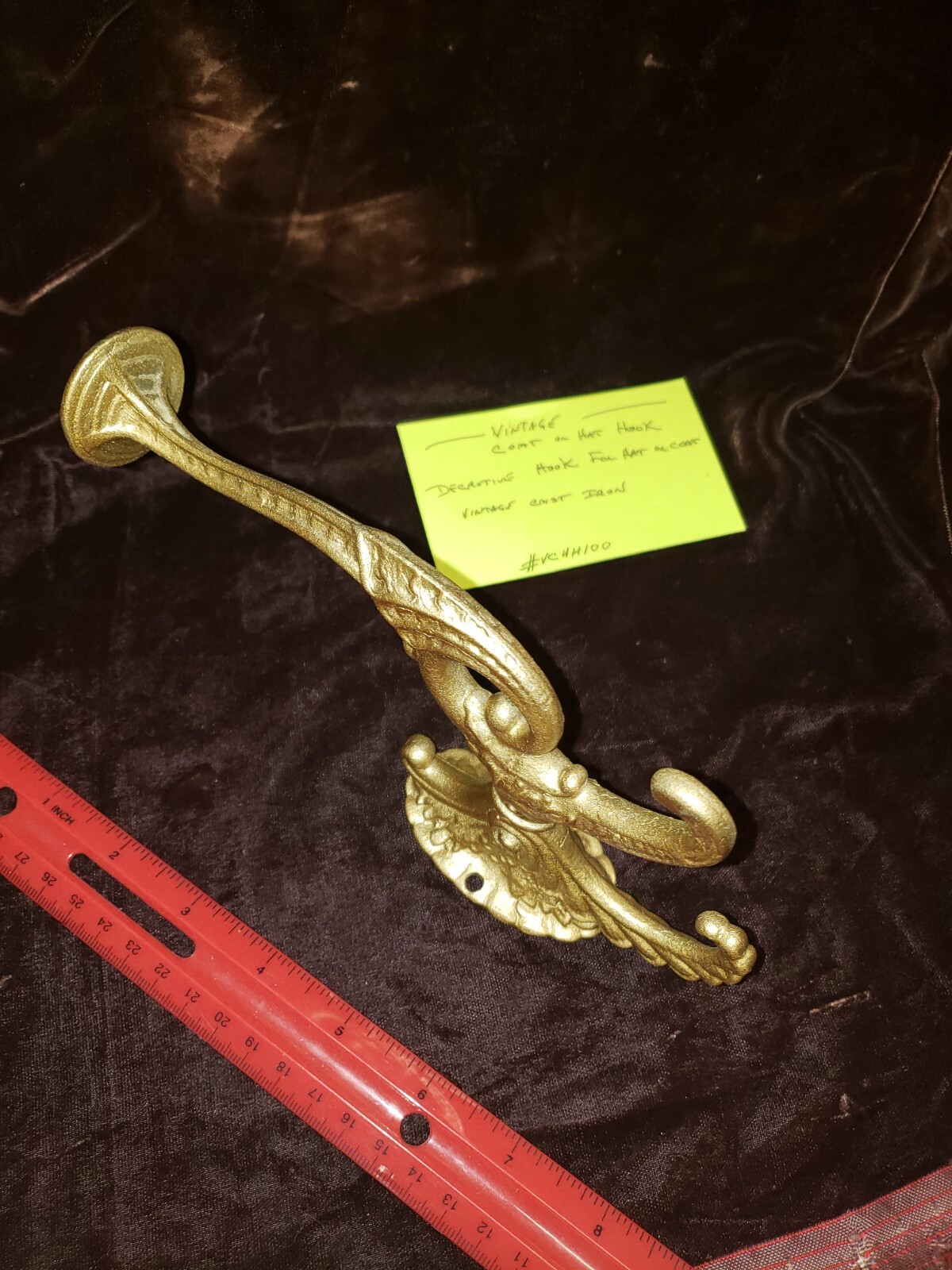 1 Antique Cast Iron Wall Hook Victorian Ornate Lion Head Towel Coat Hat #VCHH100