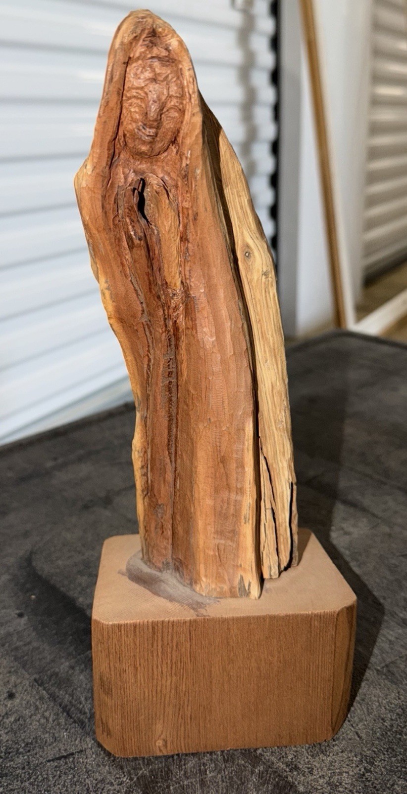 Vintage Hand Carved Wood Spirit Figure Sculpture Folk Art Rustic Driftwood