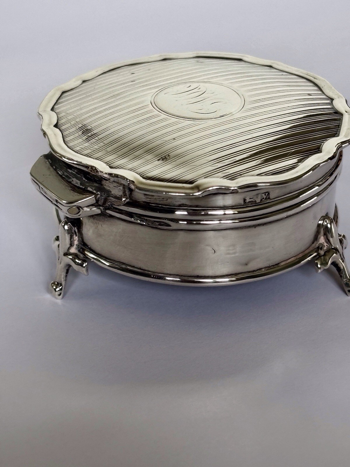 Antique George V Silver Dressing Table Jewellery Box Ring Trinket Bham 1923