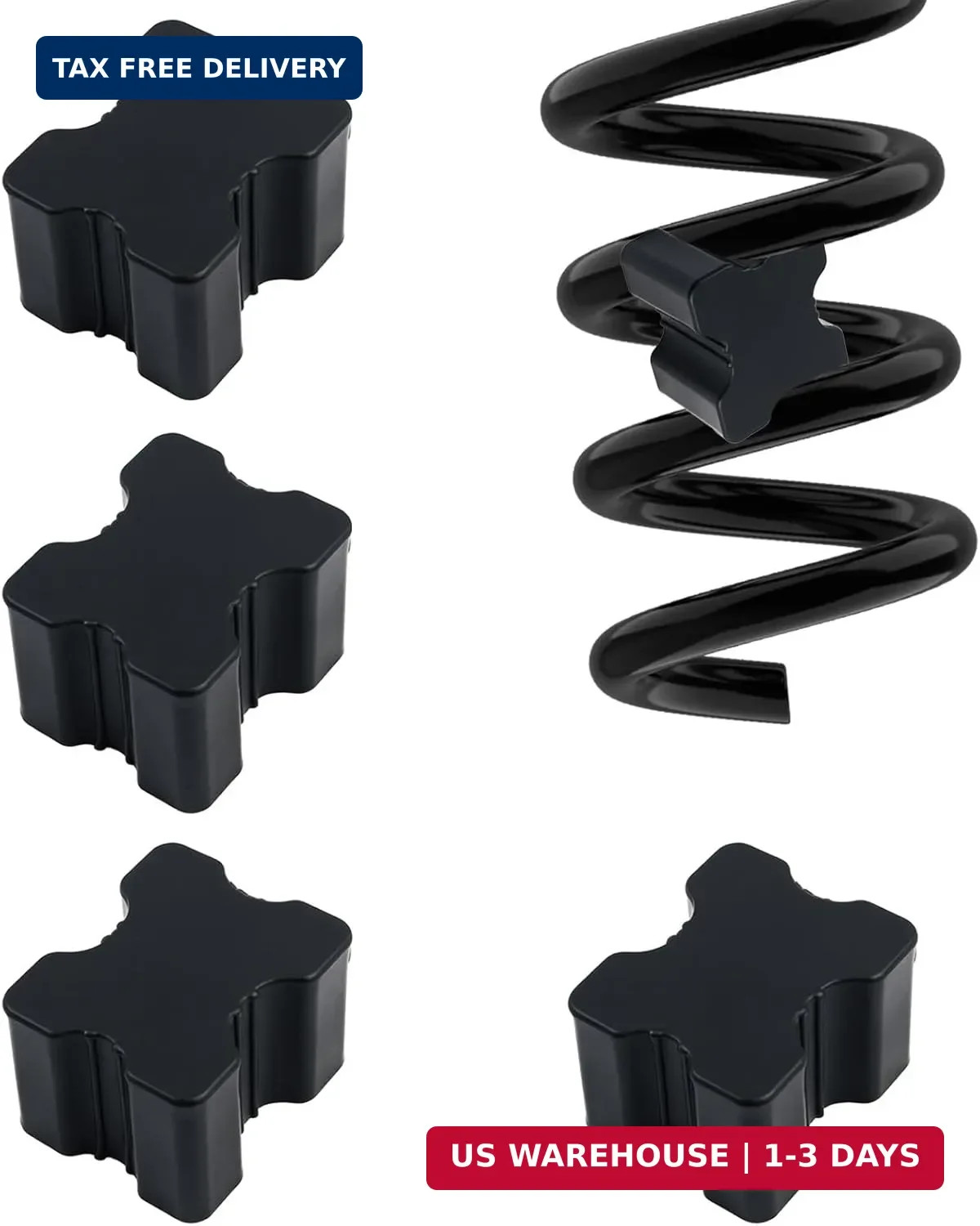 Car Coil Spring Spacers,Heavy Duty Rubber Lift Blocks for Enhancing 1″ to 1.5″ S