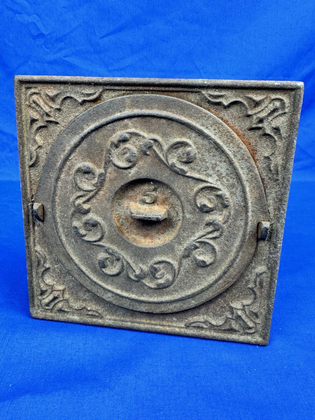 C.1865 Chimney Cap for Stove Pipe w/ Original Frame, Ornate !!! No Chips !!!