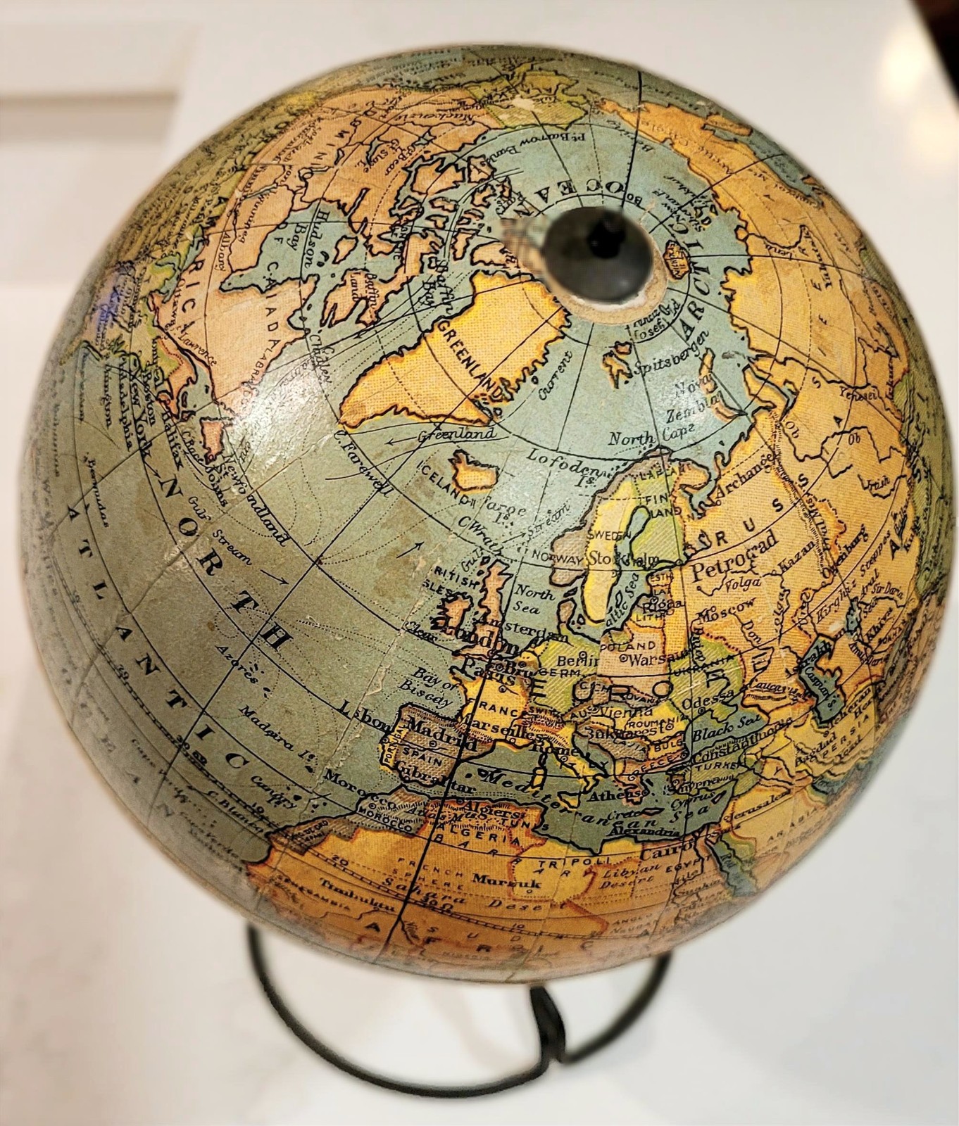 Antique Peerless 6 Inch Terrestrial Student Globe Weber Costello Co Patent 1909