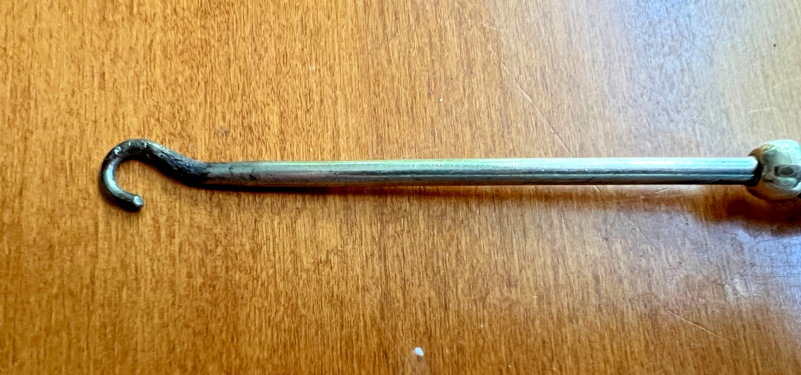 7 1/2″ Ornate Art Nouveau Button Hook; Steel Shank; Probably Silver Plate