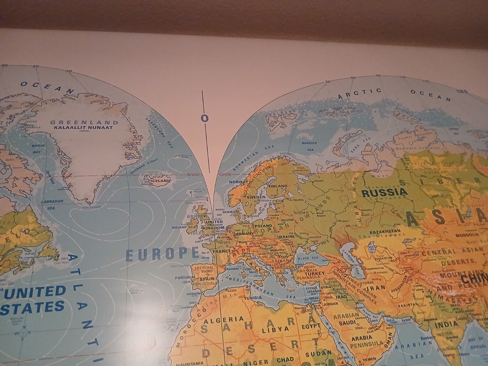 Modern Educational Systems Physical Political World Map Part 840-50 Yr 2003