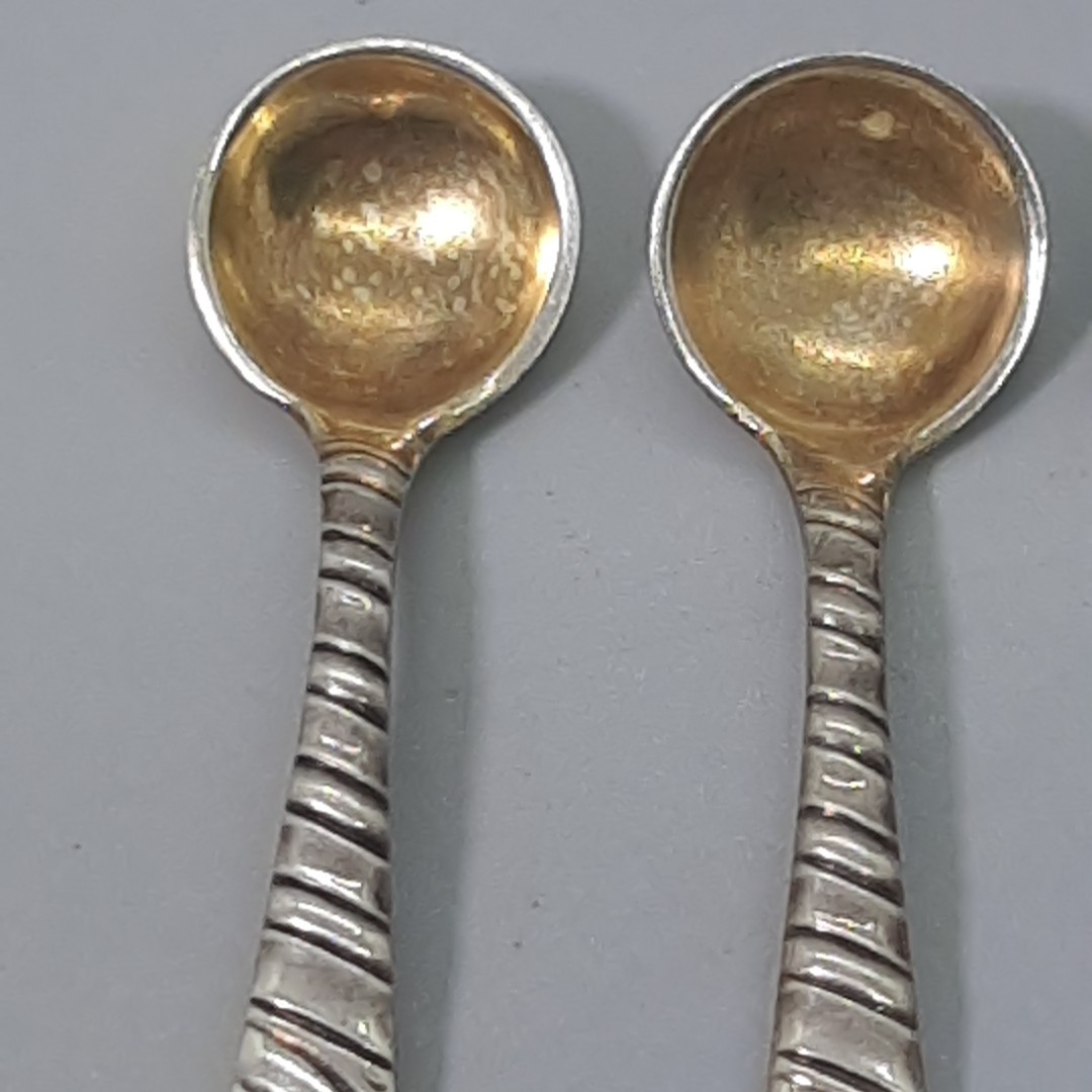 Sterling Salt Spoons Gorham Colonial Set Of 4 Late 1800s Monogrammed