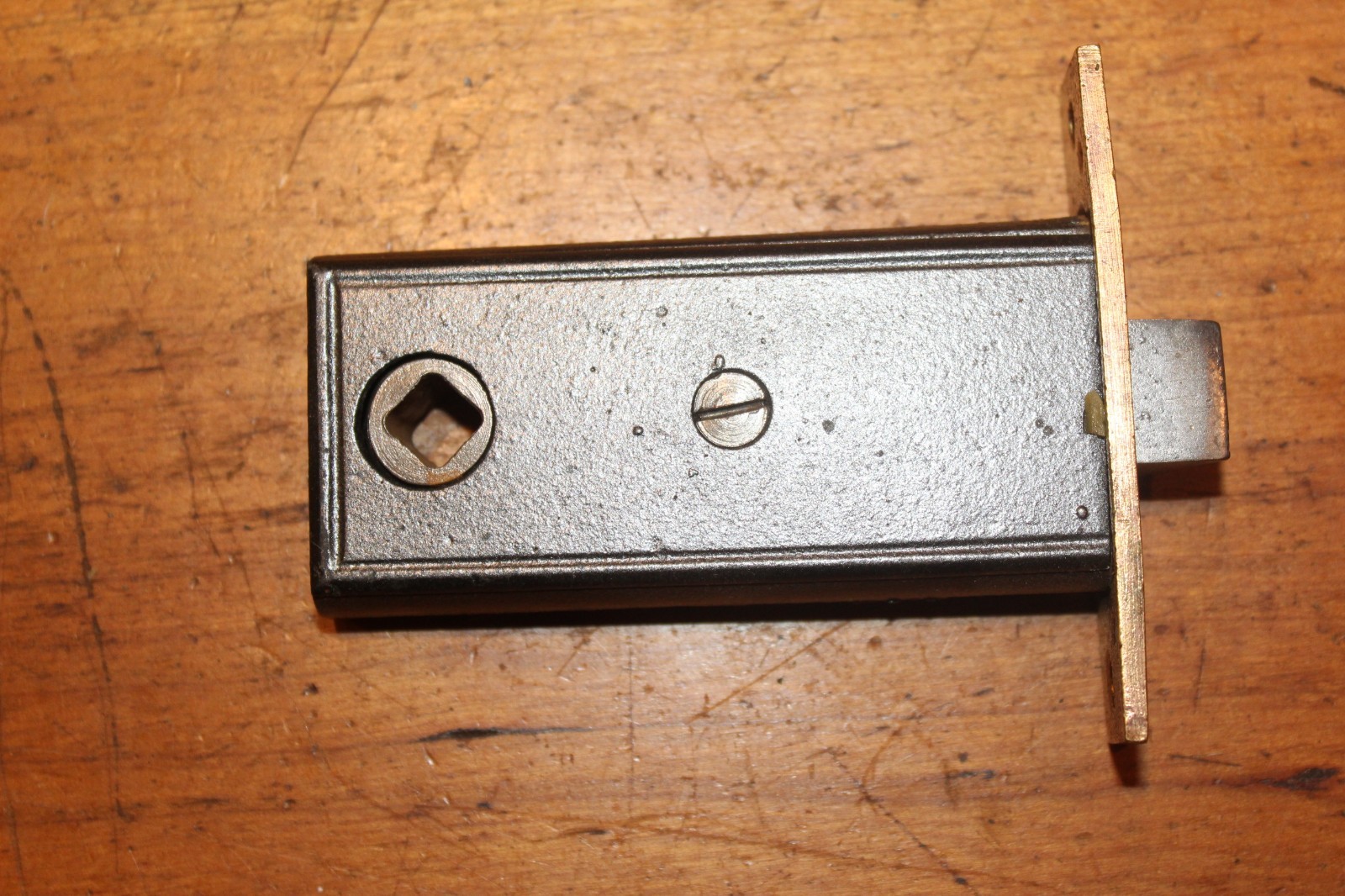 Antique Small Cast Iron Passage Mortise Excellent Restored Condition R-80