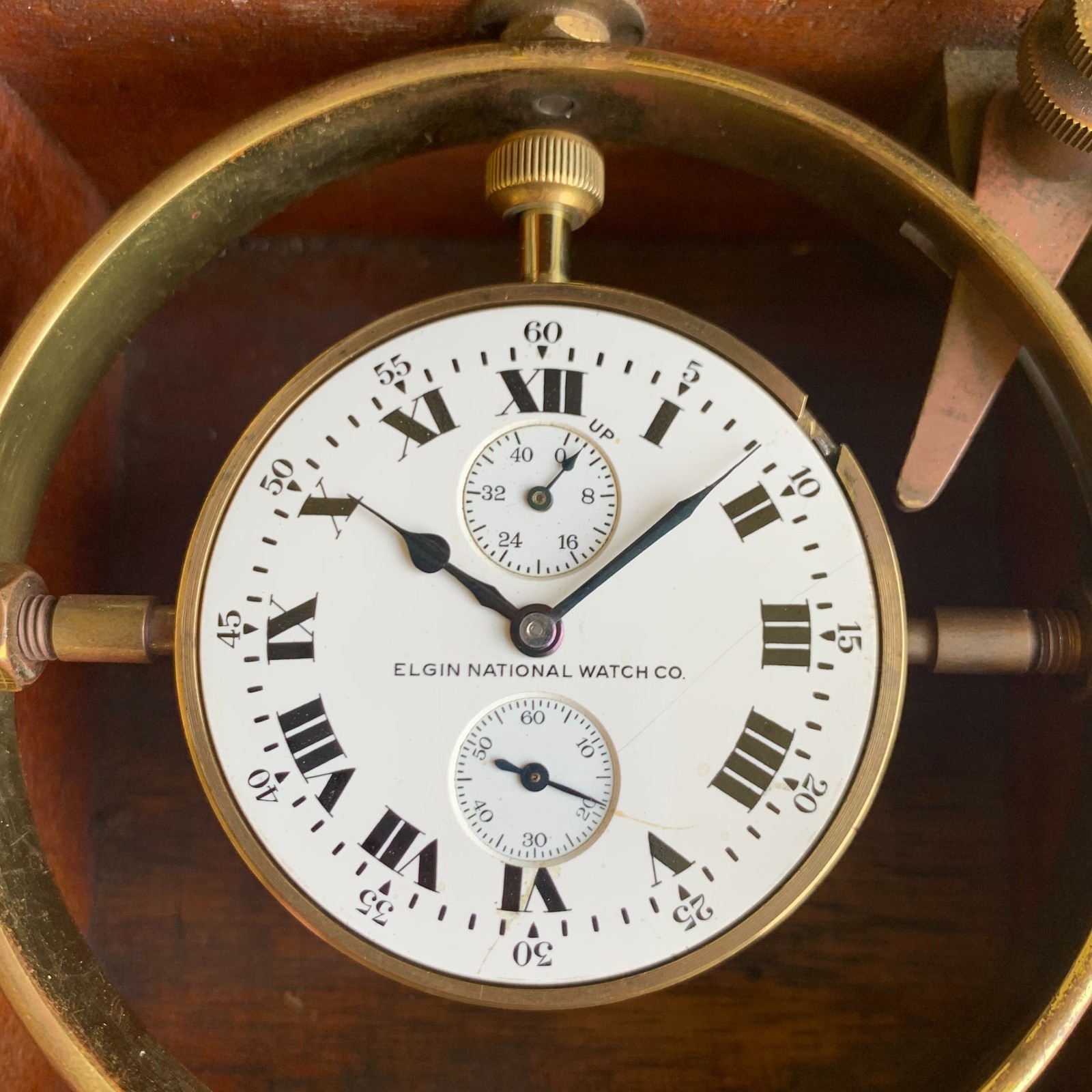 1919 Elgin “Father Time” Chronometer Deck Watch – Freesprung w/ Indicator