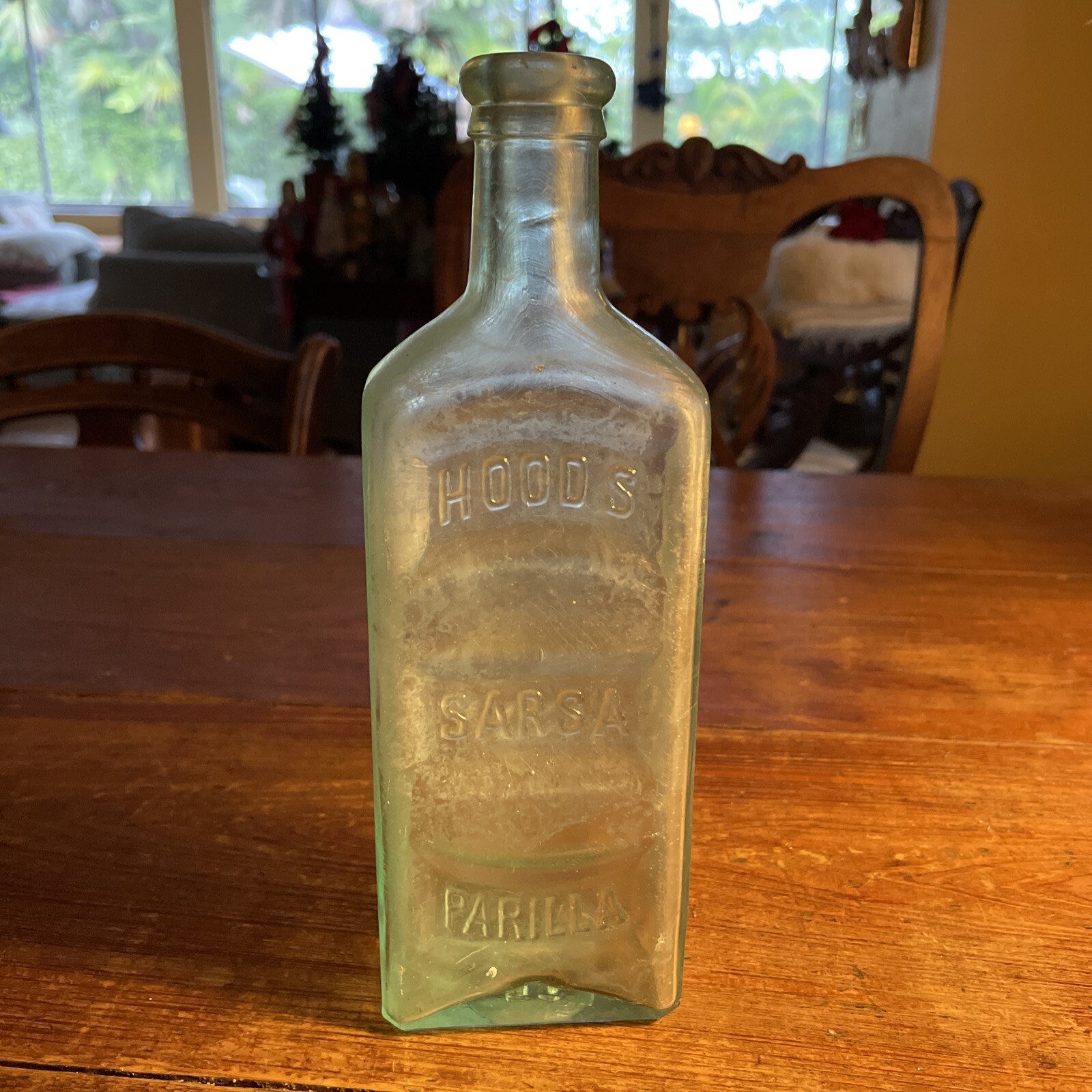Antique Hood’s Sarsaparilla Blue Glass Apothecary Medicine Bottle – Lowell, Mass