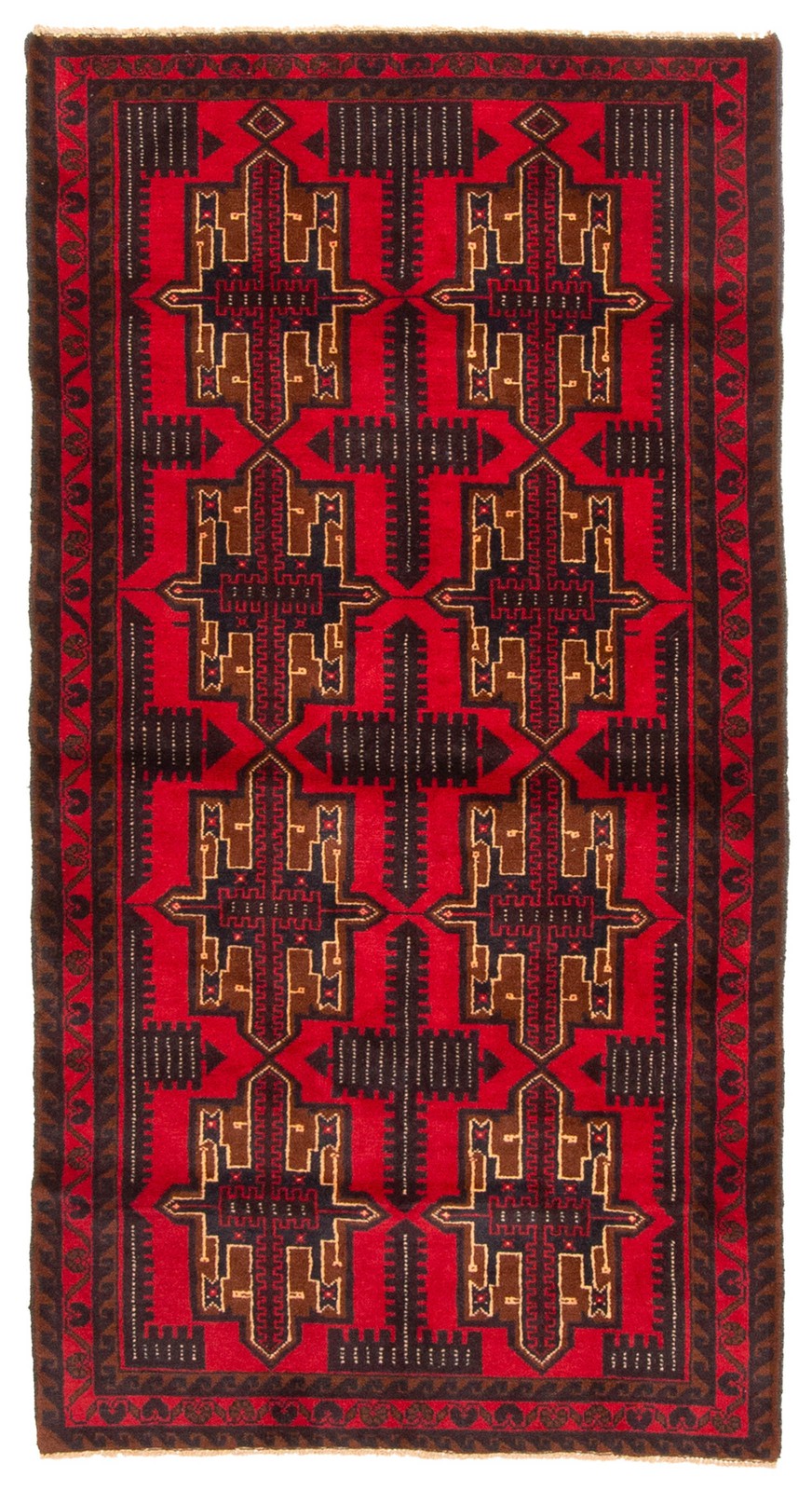 Vintage Hand-Knotted Area Rug 3’0″ x 5’10” Traditional Oriental Wool Carpet