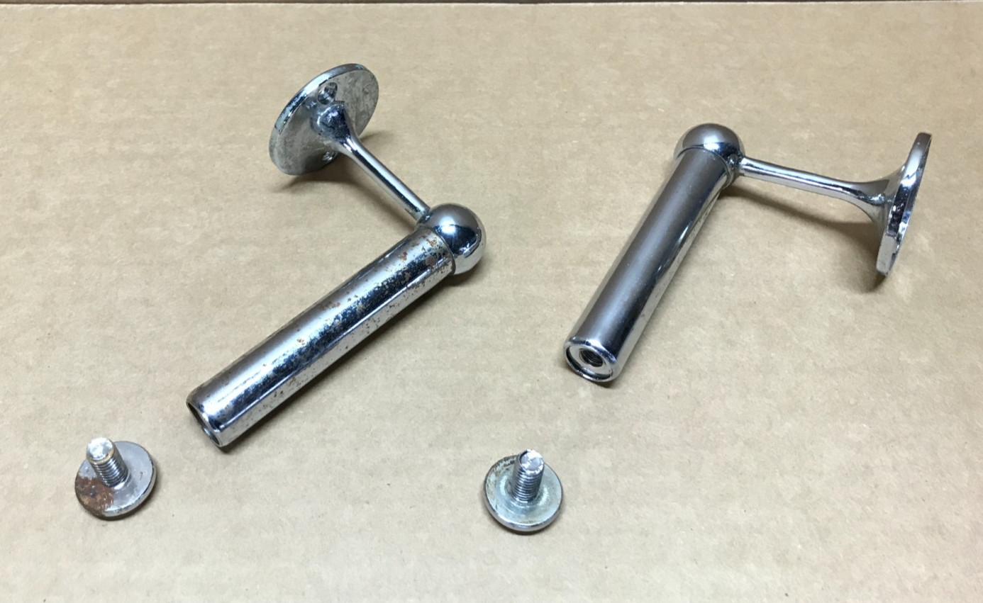 VTG 22″ Deco Chrome Metal Bathroom Wall Mount Towel Bar Rack Old 605-26B