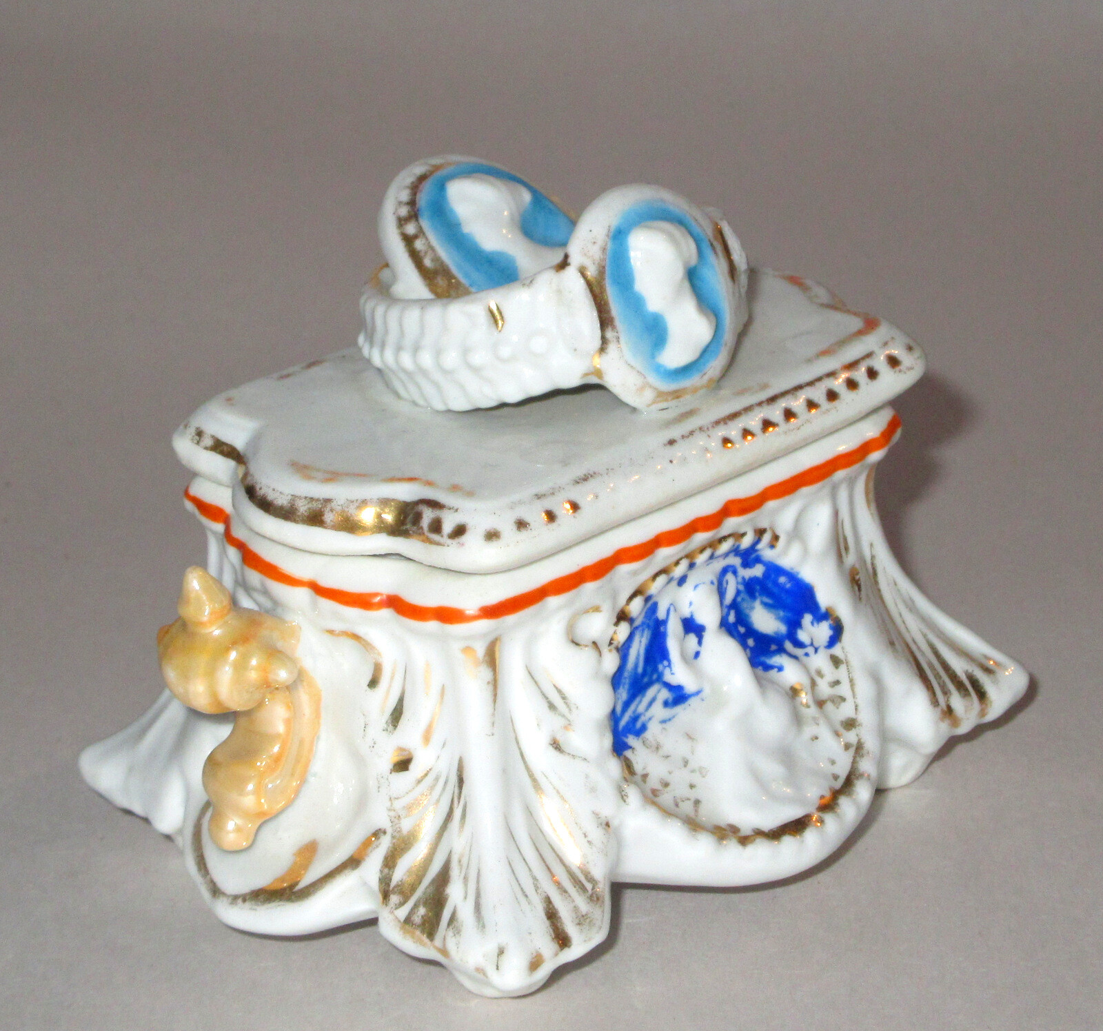 Antique Victorian Conta Boehme Porcelain Fairing Trinket Box – Cameo Jewelry