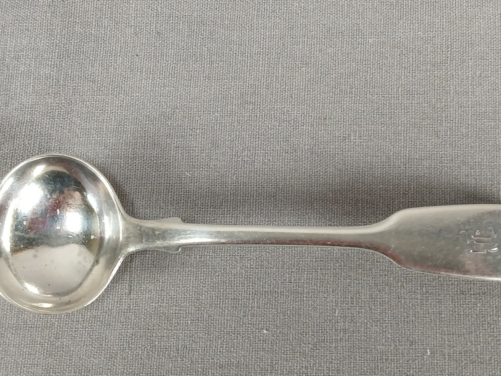 Josiah Williams & Co Exeter Monogrammed Sterling Silver Salt Spoon C. 1856