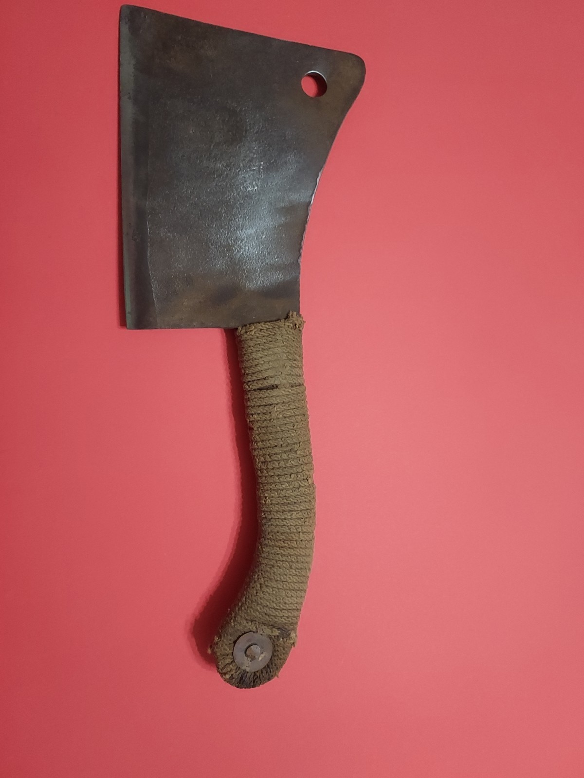 Antique I Believe It’s a #7 Village Blacksmith Solid Steel Forged Meat Cleaver