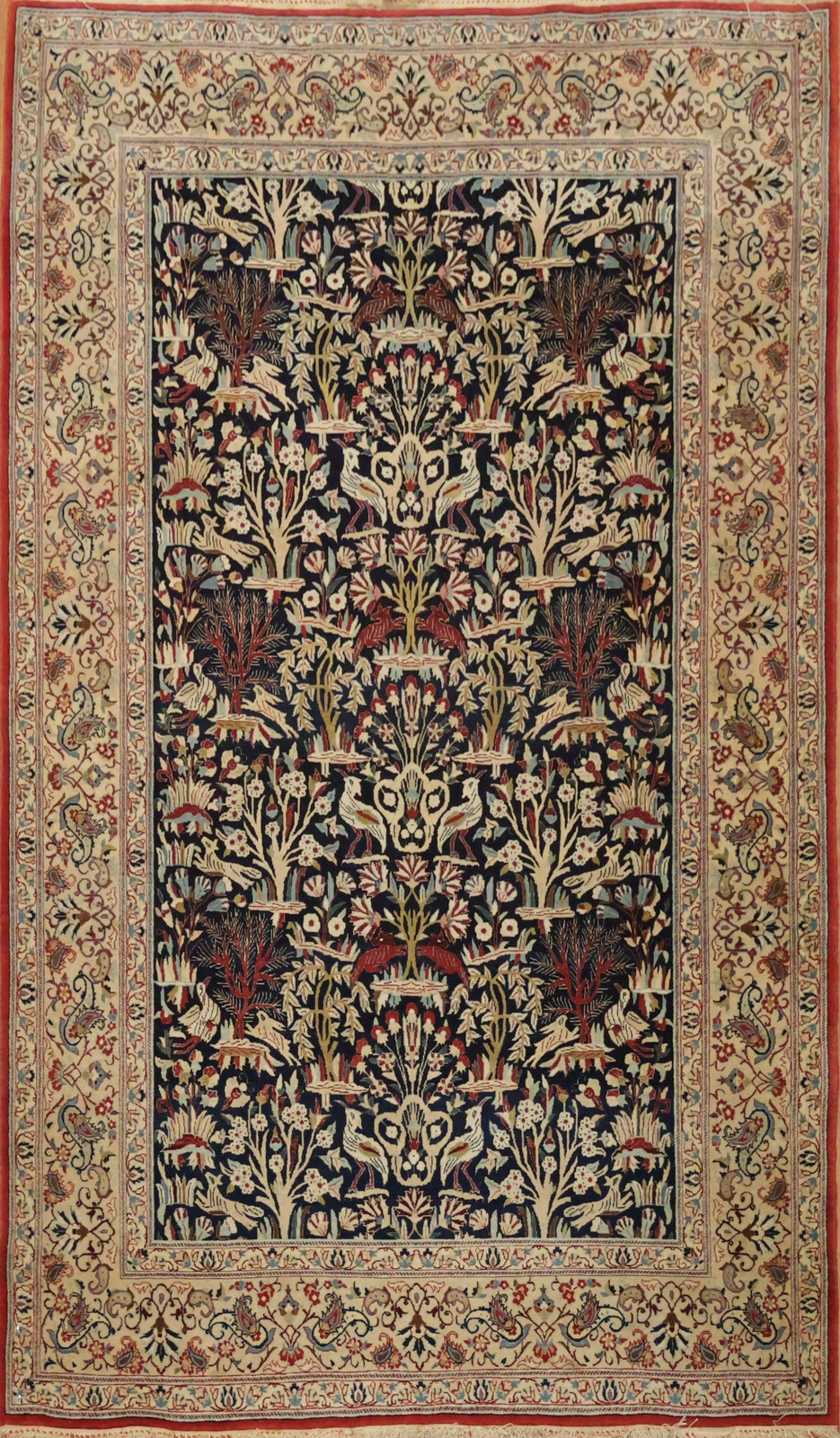 Animal Pictorial Accent Rug 3×6 Ft Handmade Floral Oriental Wool & Silk Carpet
