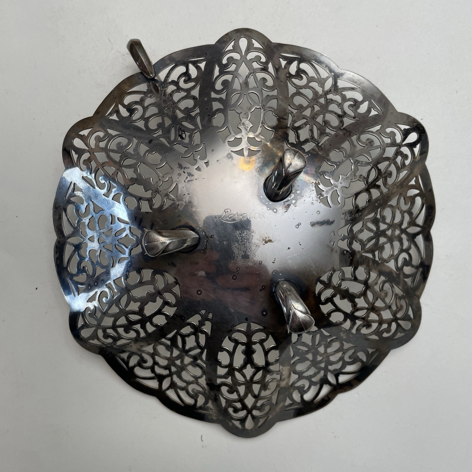 Lovelace International Silver Vintage Silverplate Candy Trinket Dish 6″ W/Handle