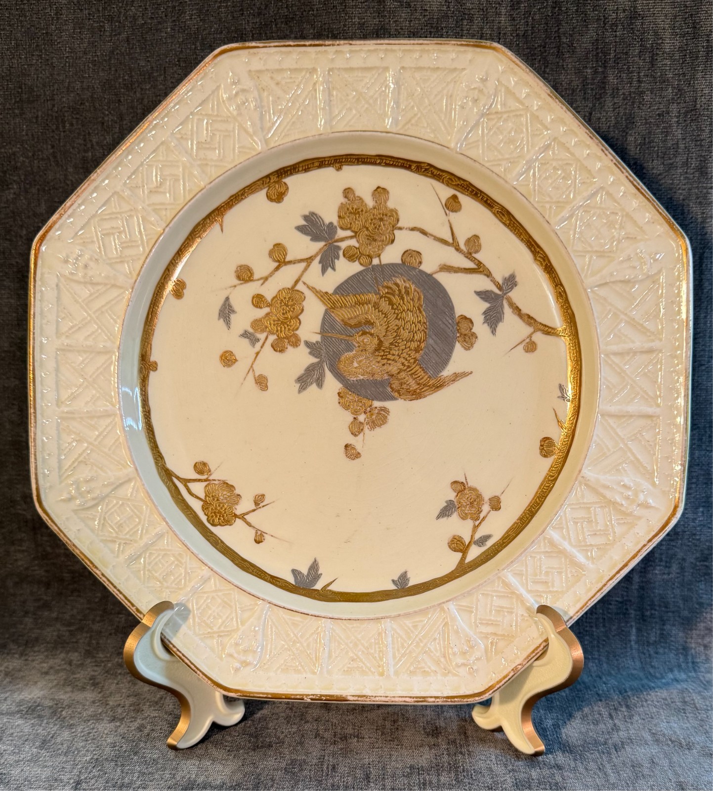 Wedgwood Aesthetic Japonesque Gold Bird Platinum Moon Floral Pattern 7980 1879