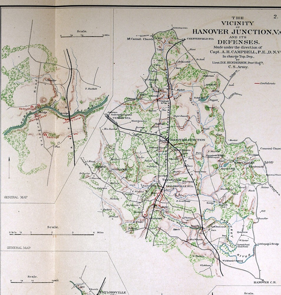 Civil War Map Spotsylvania County Hanover Spanish Fort Fredericksburg Virginia