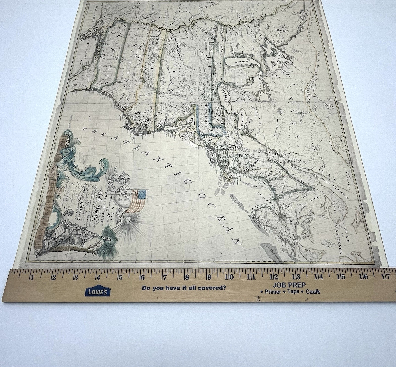 Antique Reproduction First American Map Of The United States 1784 By Abel Buell