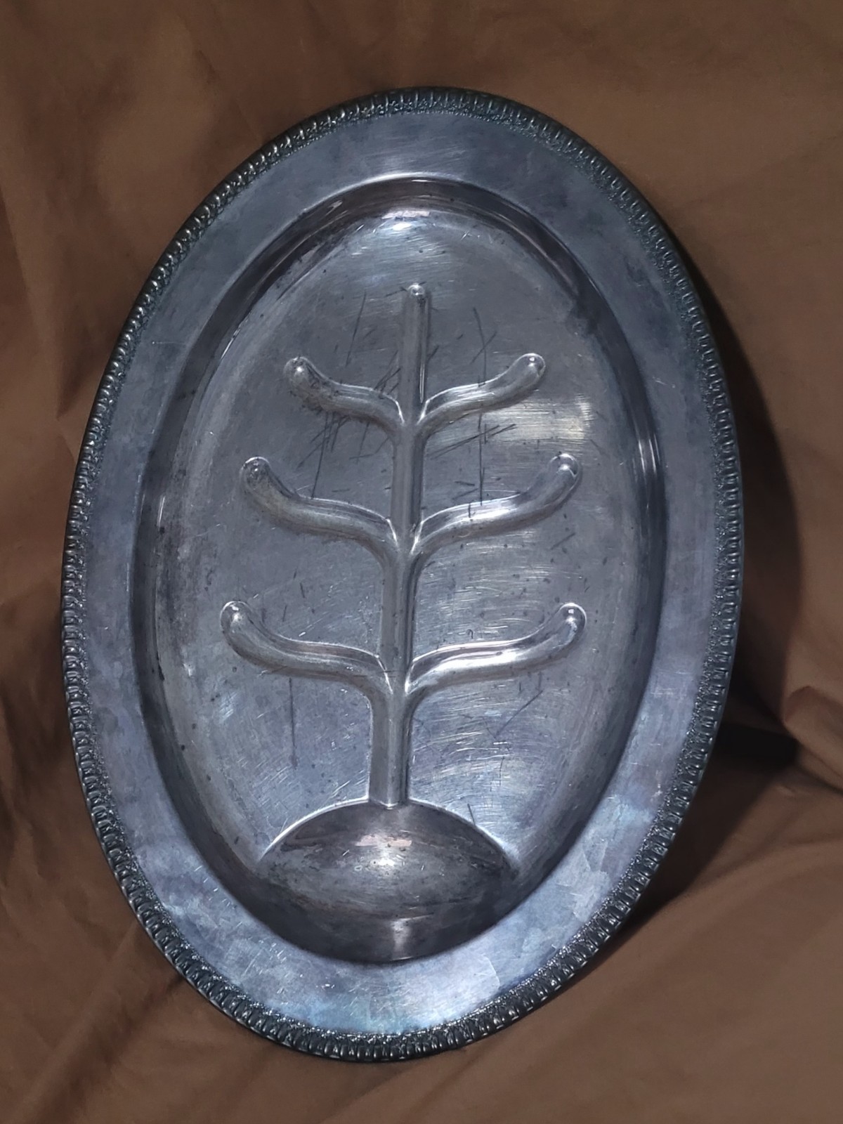 Antique Wilcox International Co Footed Silver Plated Meat Platter Tray