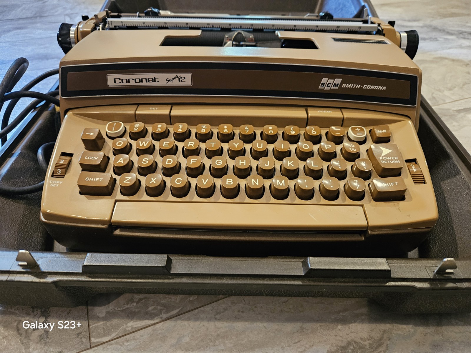 Smith Corona Coronet Super 12 Coronamatic Typewriter w/ Case Vintage WORKS GREAT