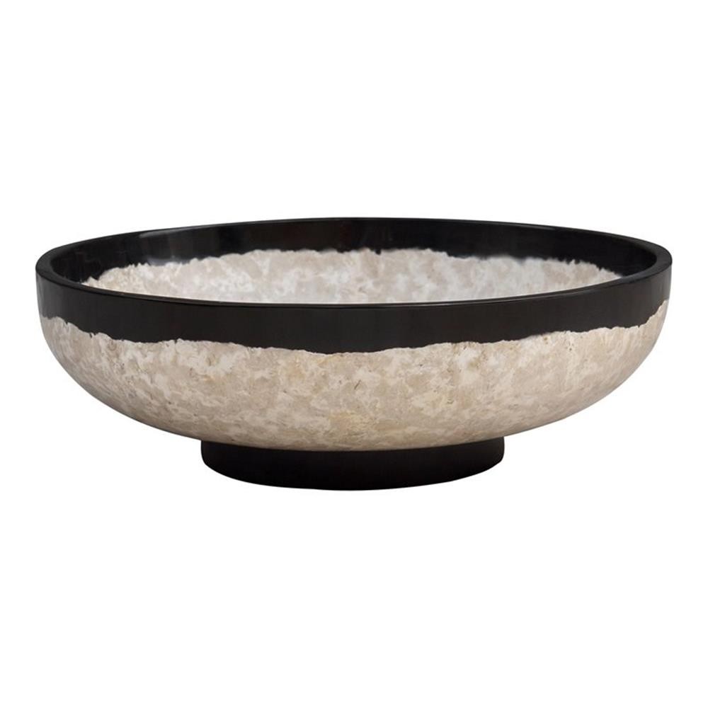 Bowery Hill Transitional Resin and Coral Terrazzo Bowl in Beige/Black