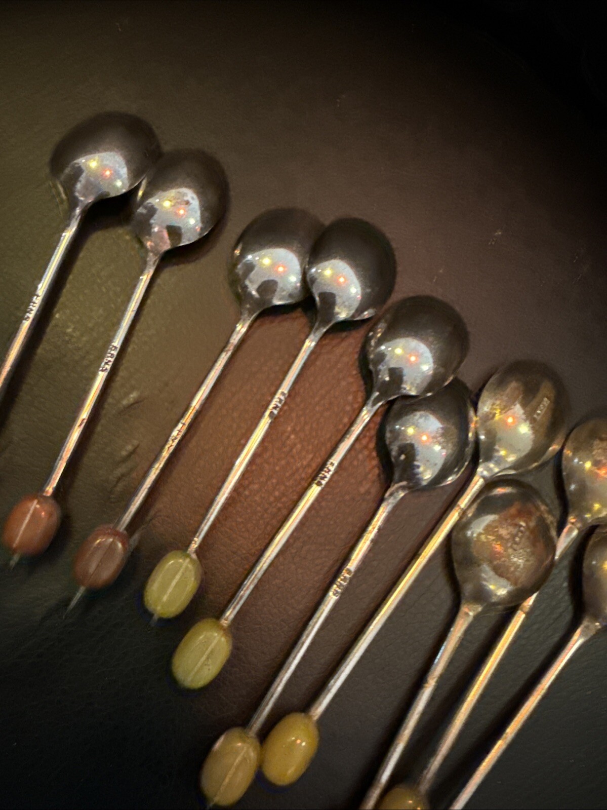 10 Silver Plate Coffee Bean Spoons