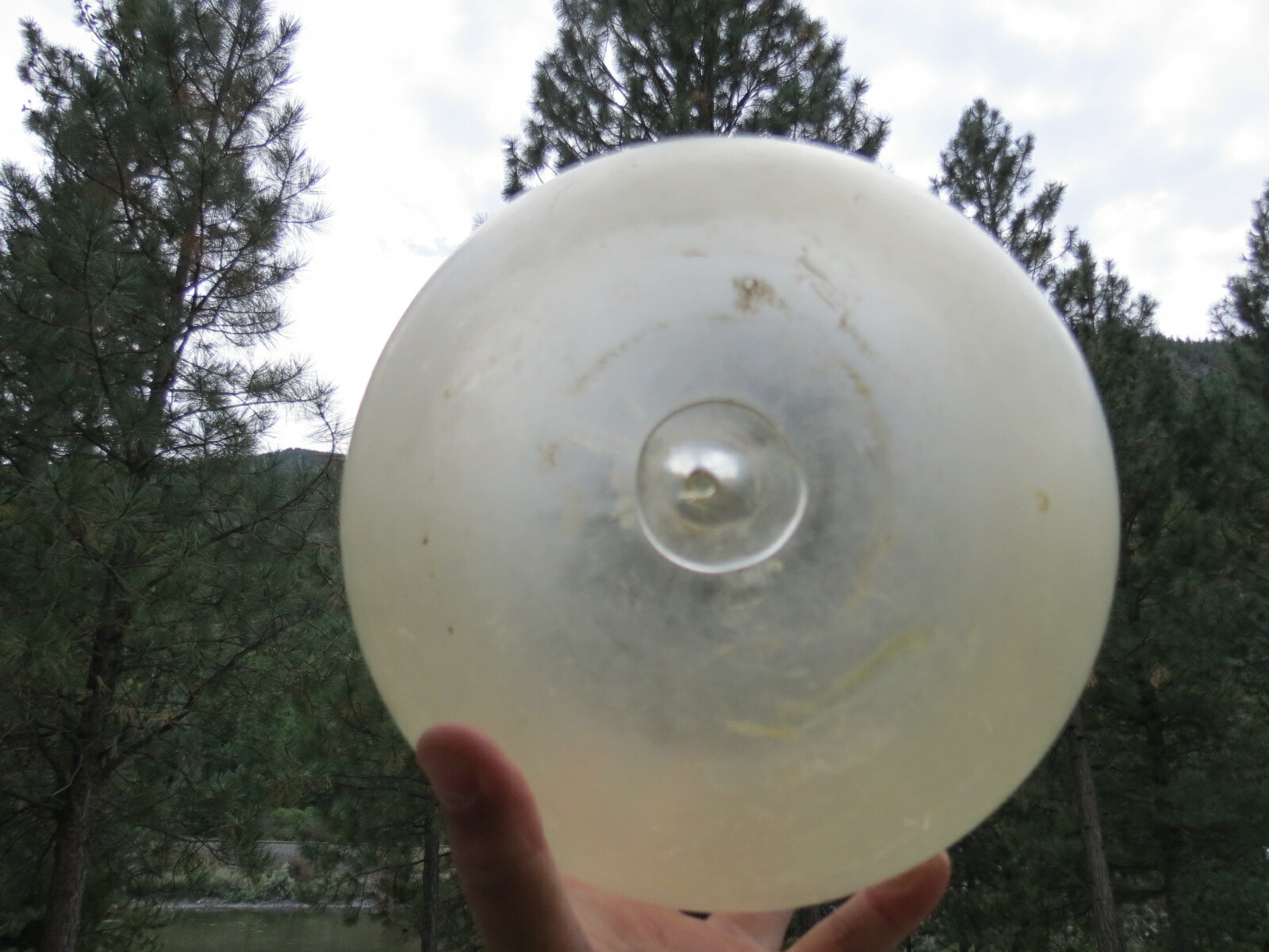 Rare- 10.03 inch Clear Gold Frosted Glass Float -(X2004)