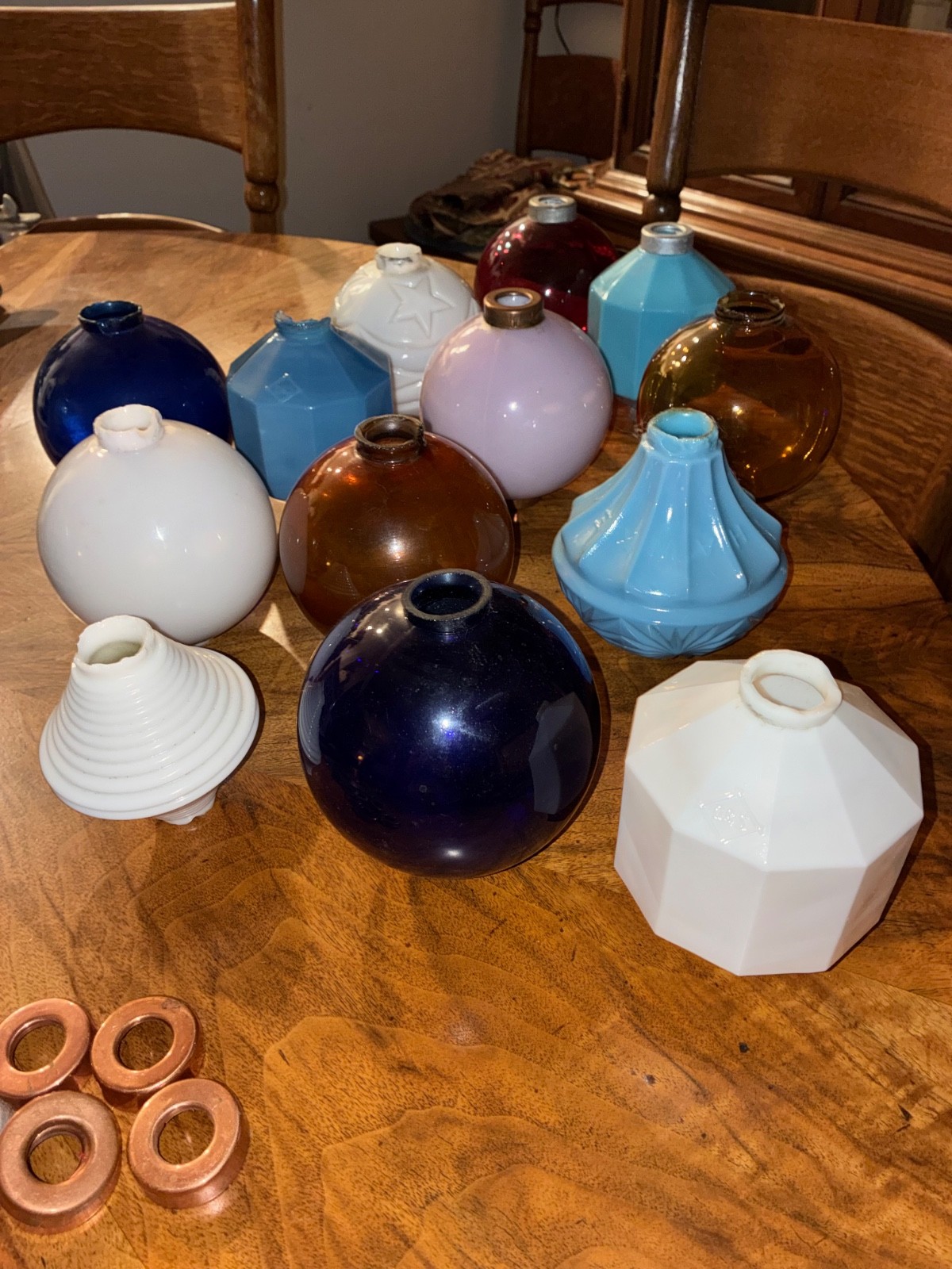 antique cobalt blue glass lightening rod ball