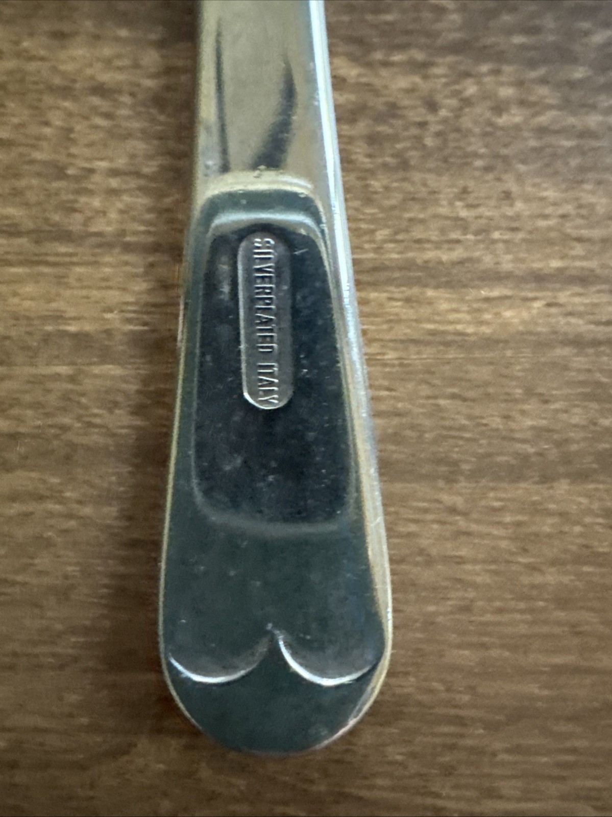 Vintage Silver Plated Tomato Serving Spoon With Acorns, Made In Italy, Marked SB