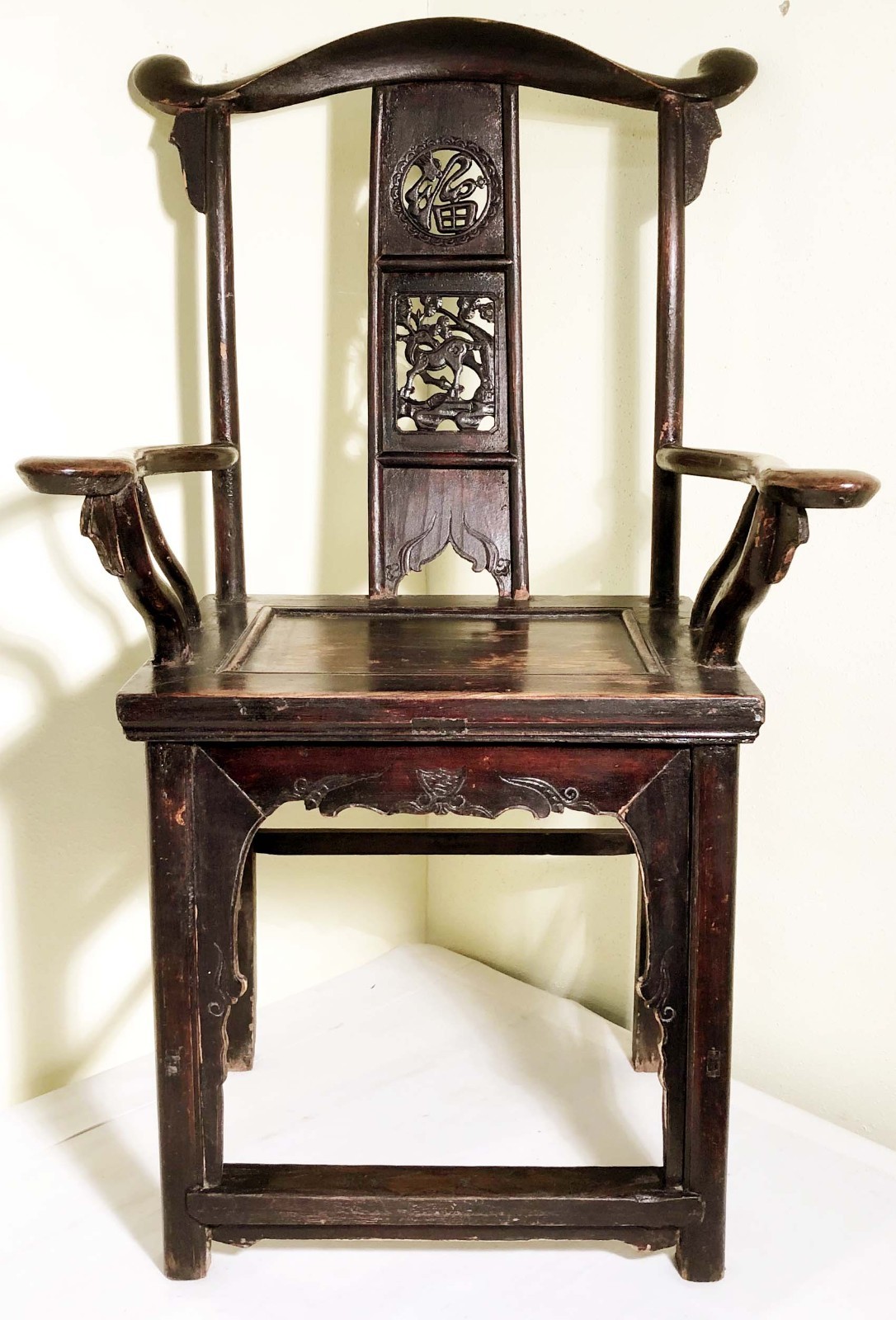 Antique Chinese High Back Arm Chair (2630), Circa 1800-1849