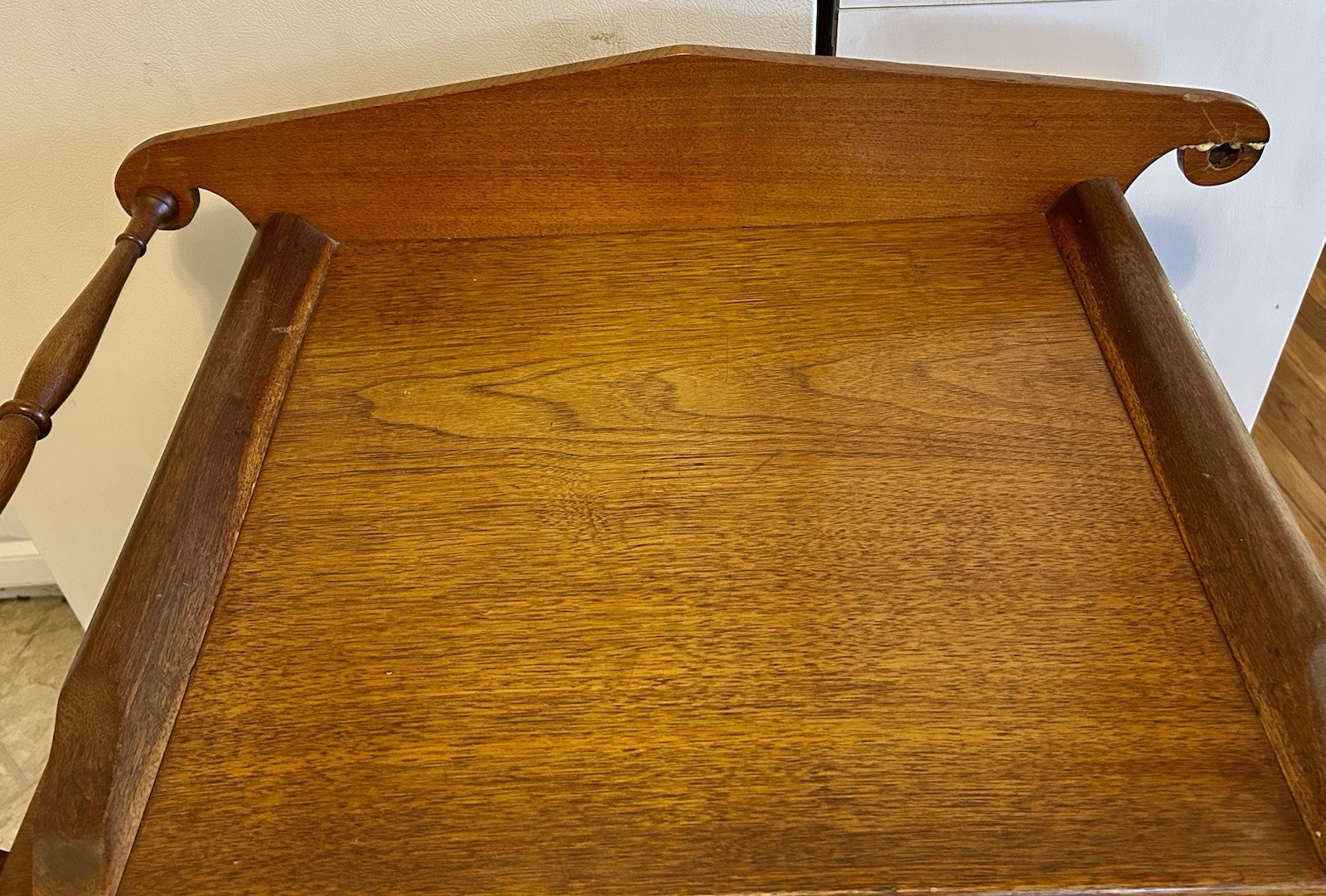 Antique Solid Cherry & Curly Tiger Maple One Drawer Washstand Towel Bar Repair x