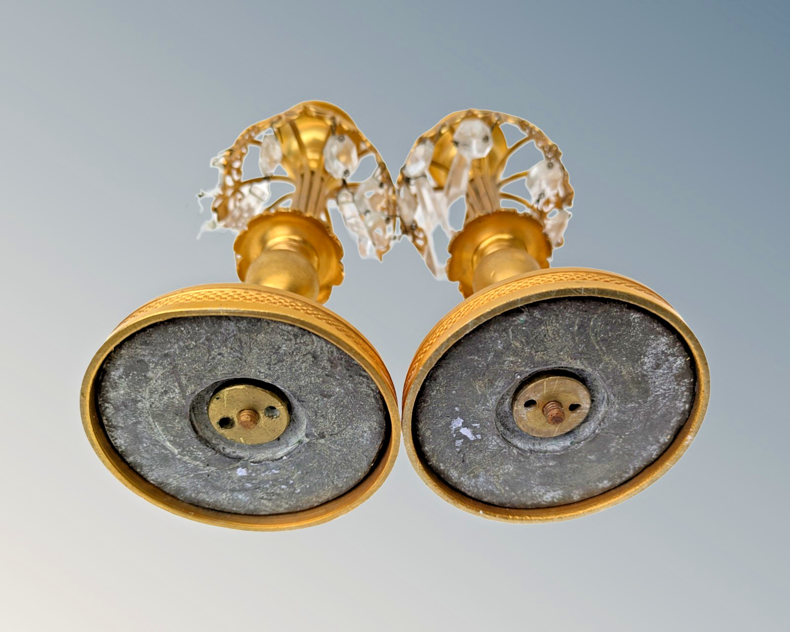 Pair Gilt Bronze Table Lustres