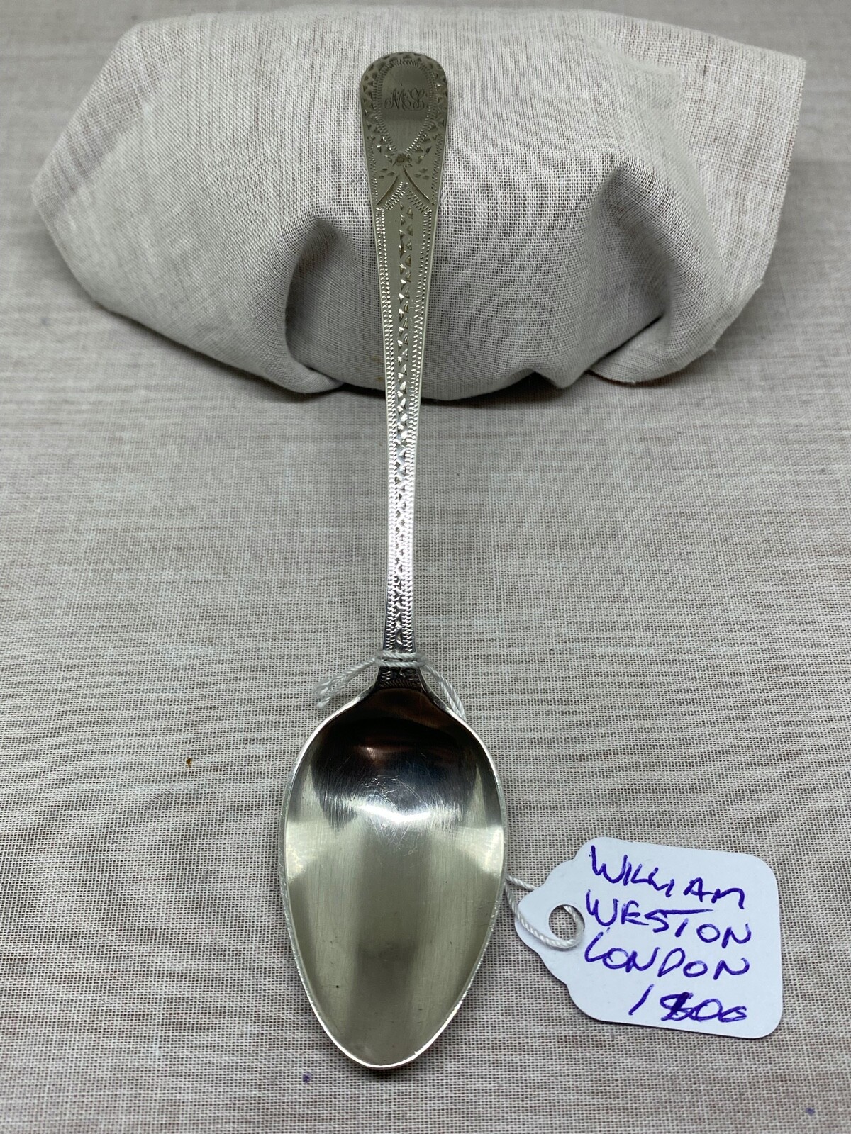 A Superb Antique S/Silver GeorgeIII B/Cut Teaspoon William Weston HM London 1800