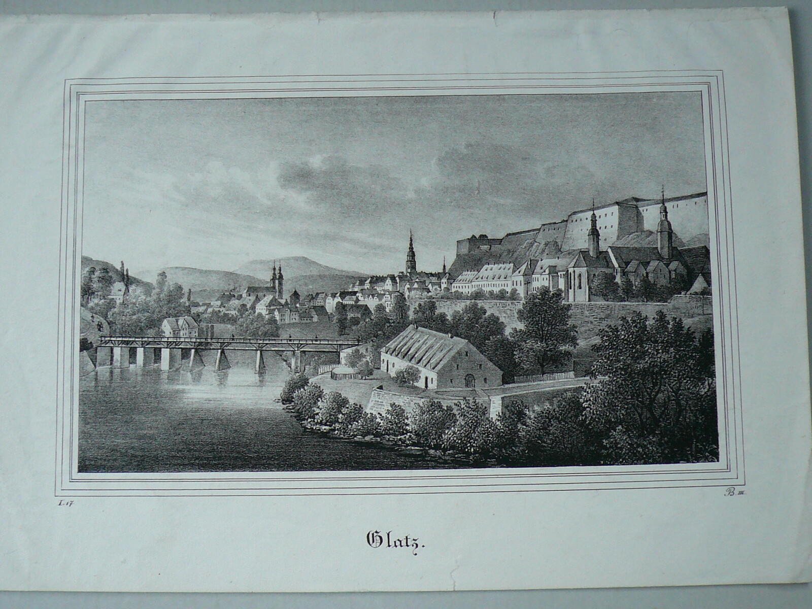 Klodzko/Glaz, anno 1839, lithograph, ORIGINAL GLATZ ( Klodzko )-ORIGINAL—