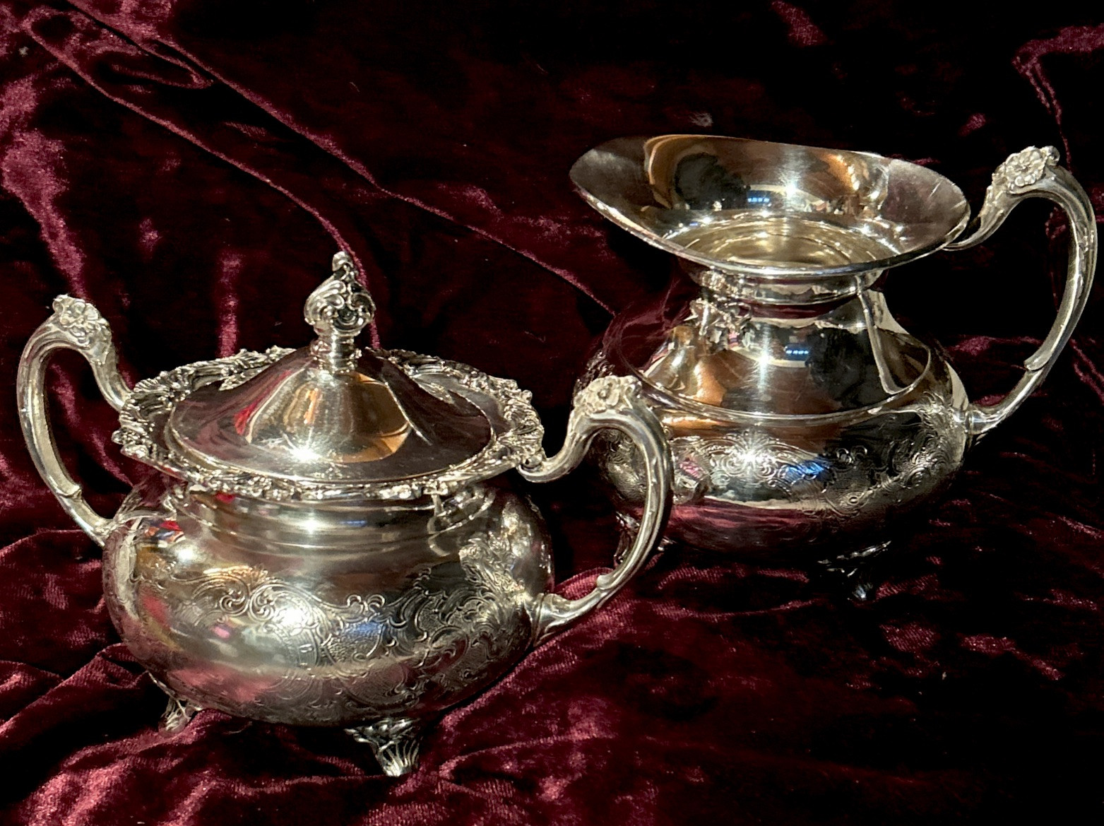 Vintage Silver Plate Tea Set pieces by Community Ascot Sheffield Reproduction