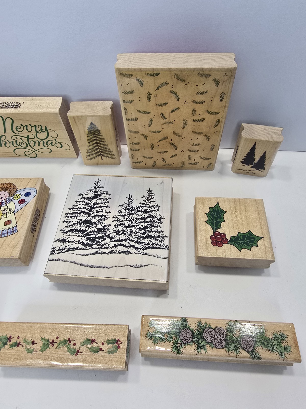 14pc Christmas Rubber Stamps Mixed Brands Hero Arts Inkadinkado Stampabilities..
