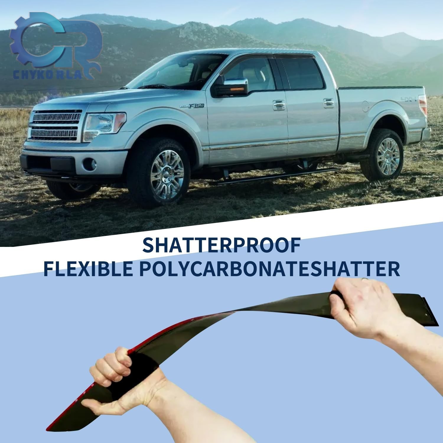Rain Guards Window Visors Fit for 2009-2014 Ford F150 SuperCrew Cab Truck, Ou…