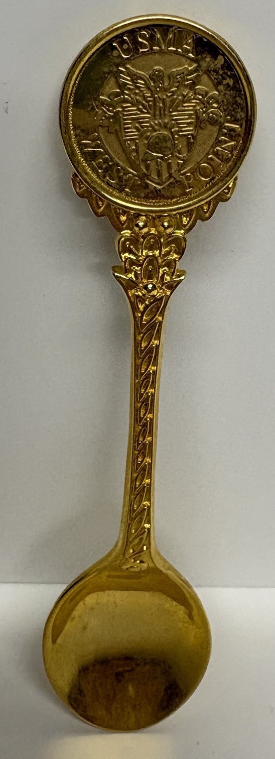 Gold Colored Souvenir Spoon USMA at West Point Collectible Memento
