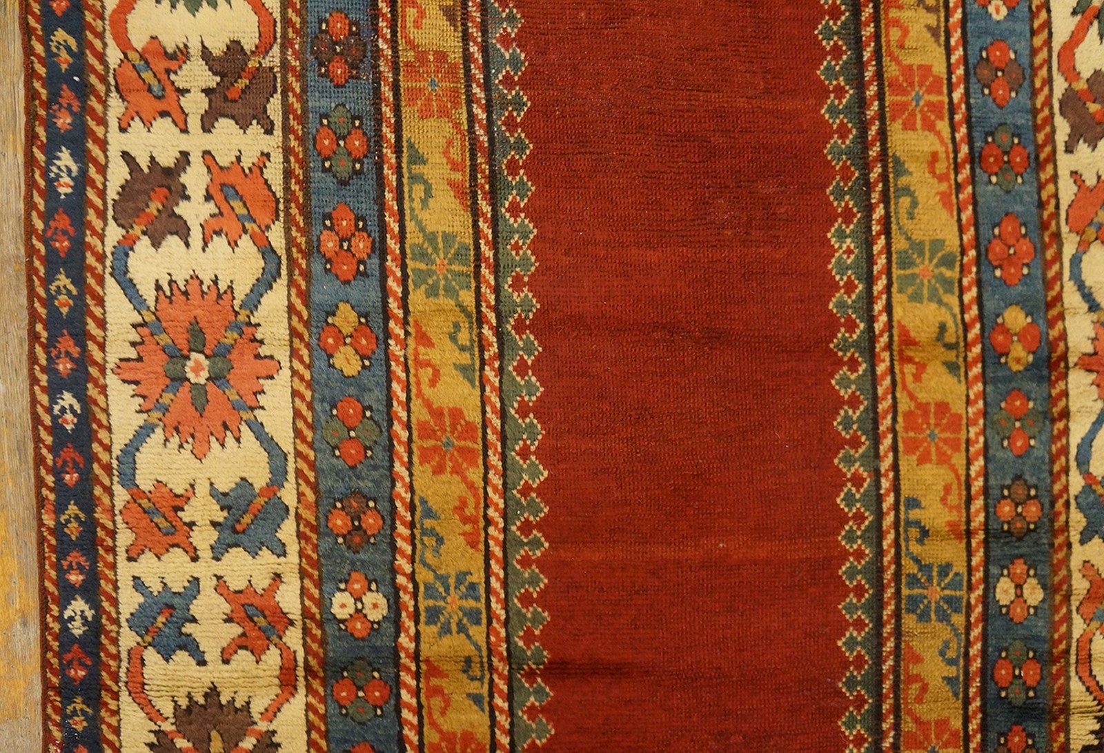 4’x8′ Antique Red Color Solid Open Field Mid 19th Century Tribal Geometric